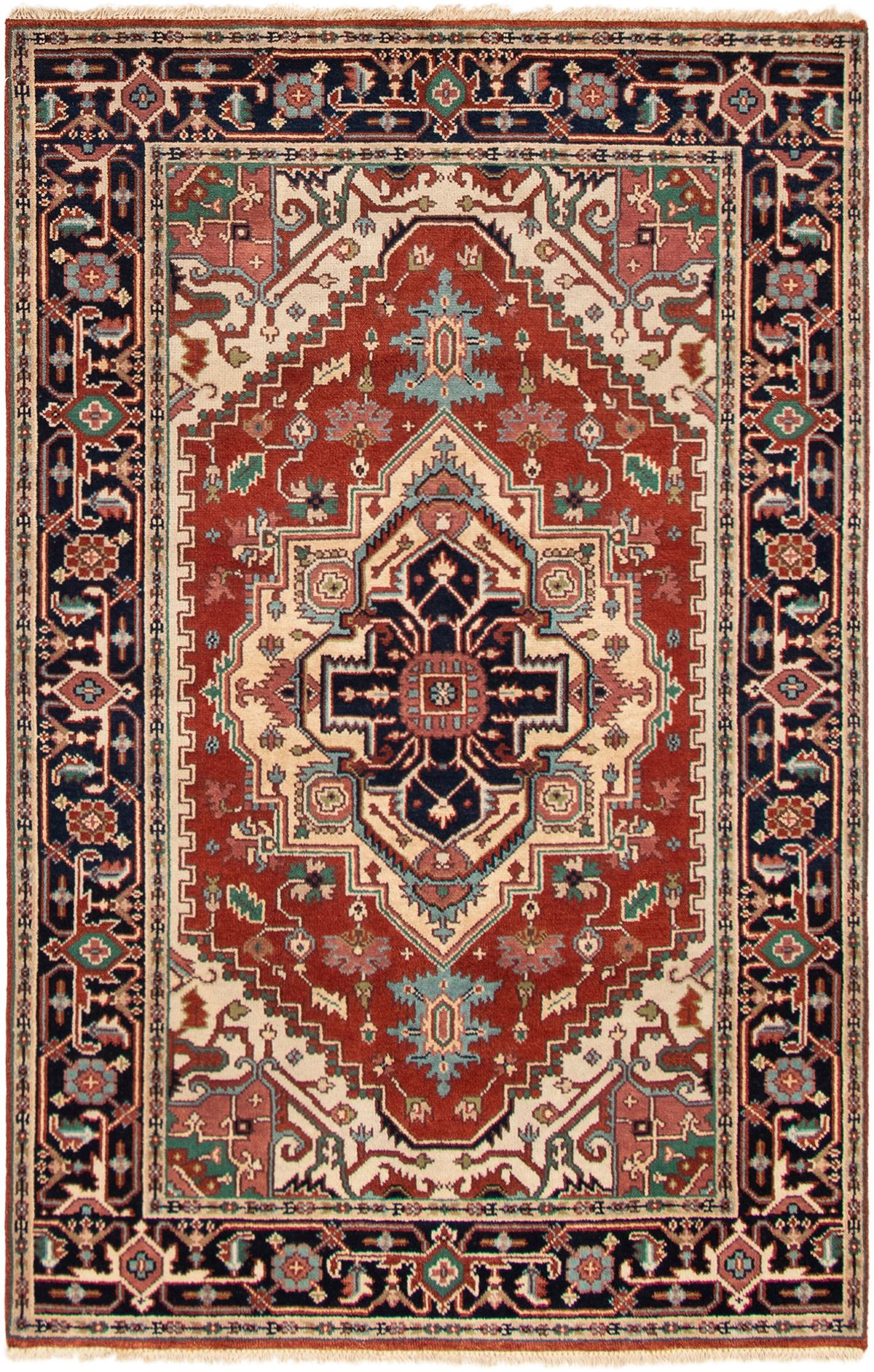 Hand-knotted Serapi Heritage Dark Copper Wool Rug 5'0" x 8'0" (20) Size: 5'0" x 8'0"  