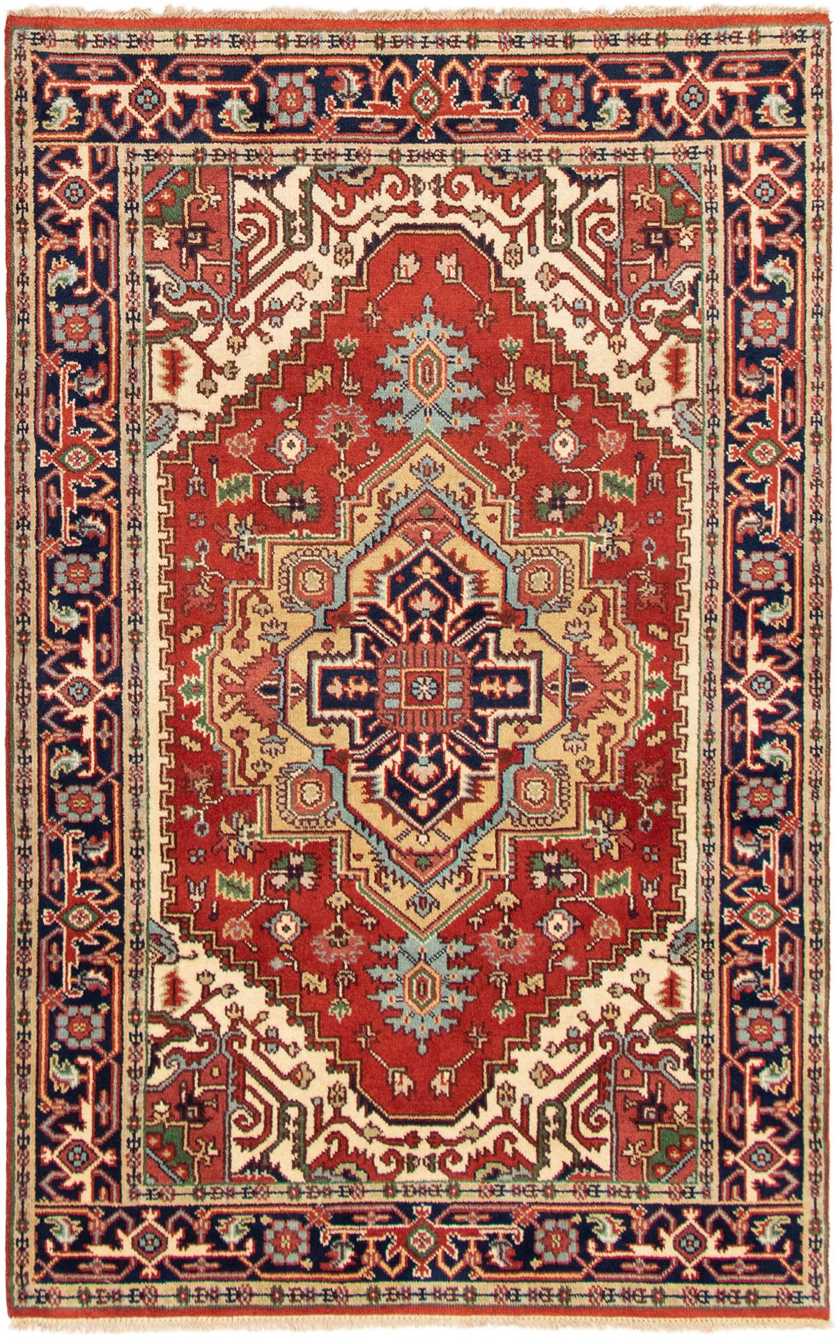 Hand-knotted Serapi Heritage Dark Copper Wool Rug 4'11" x 7'10"  Size: 4'11" x 7'10"  