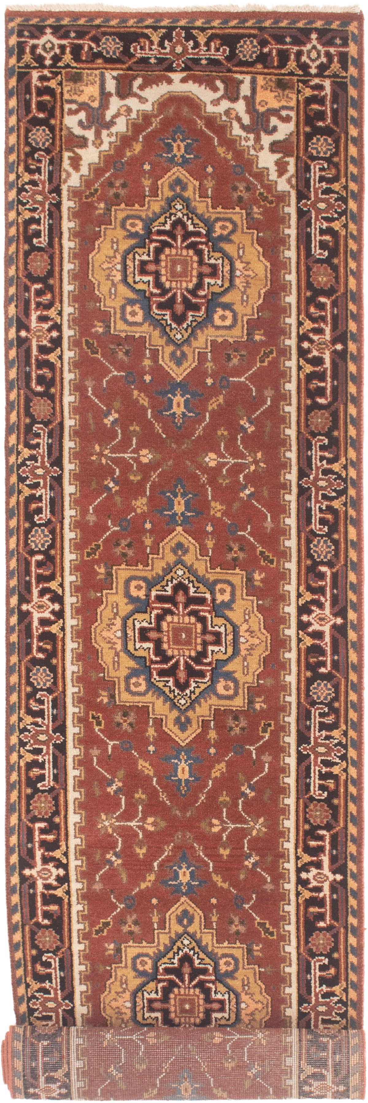 Hand-knotted Serapi Heritage Dark Copper Wool Rug 2'7" x 12'3"  Size: 2'7" x 12'3"  