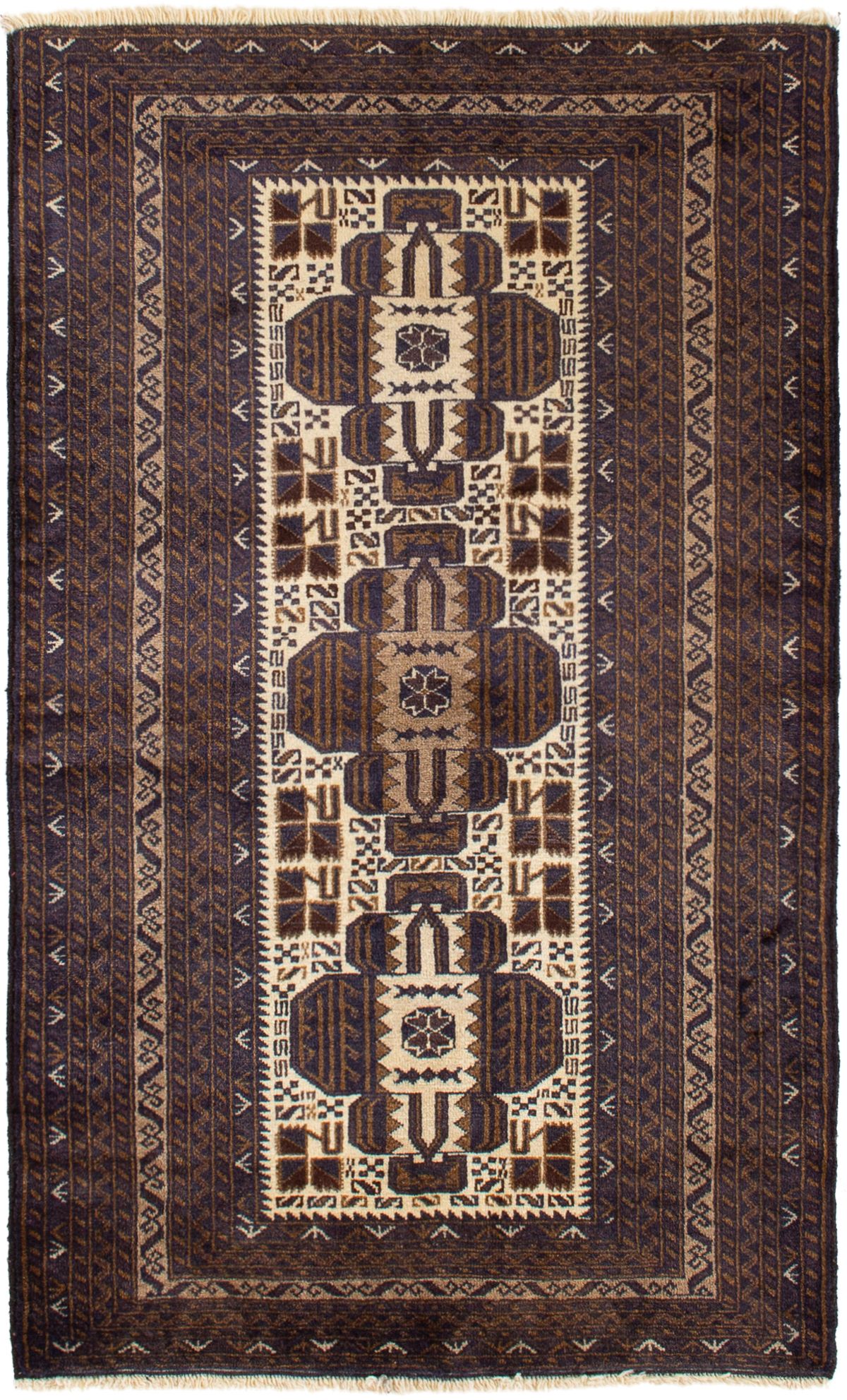 Hand-knotted Finest Baluch  Wool Rug 3'0" x 5'0" Size: 3'0" x 5'0"  