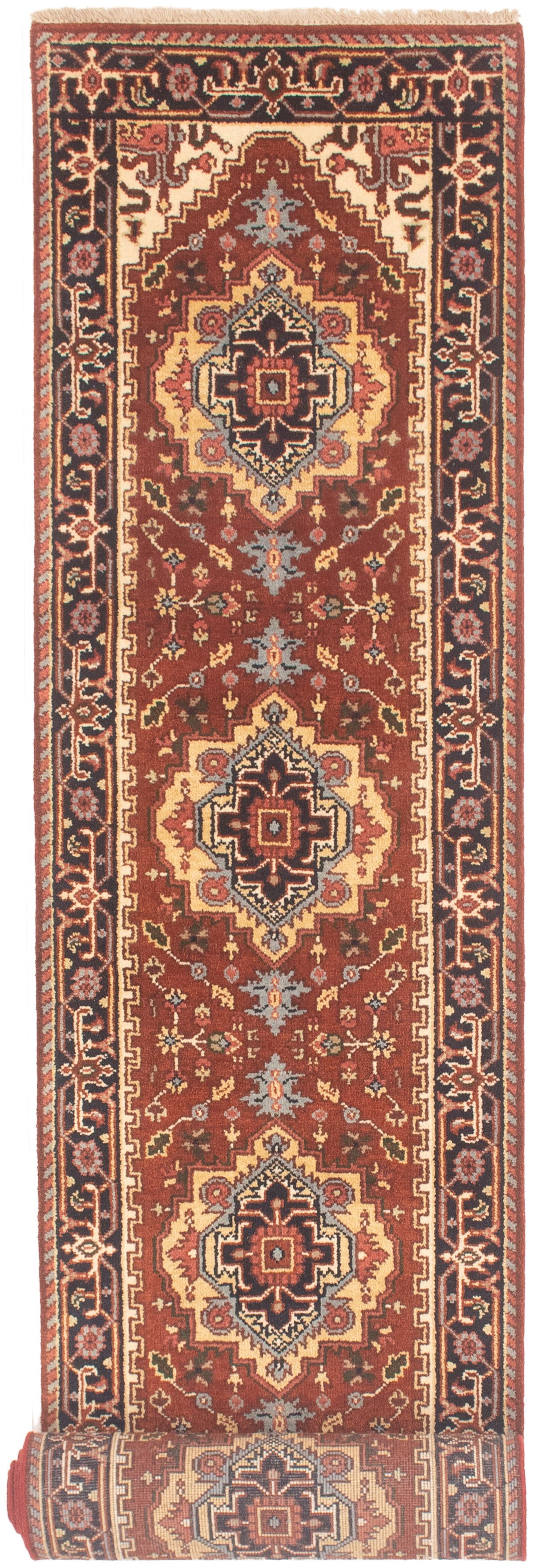 Hand-knotted Serapi Heritage Dark Copper Wool Rug 2'7" x 15'11"  Size: 2'7" x 15'11"  