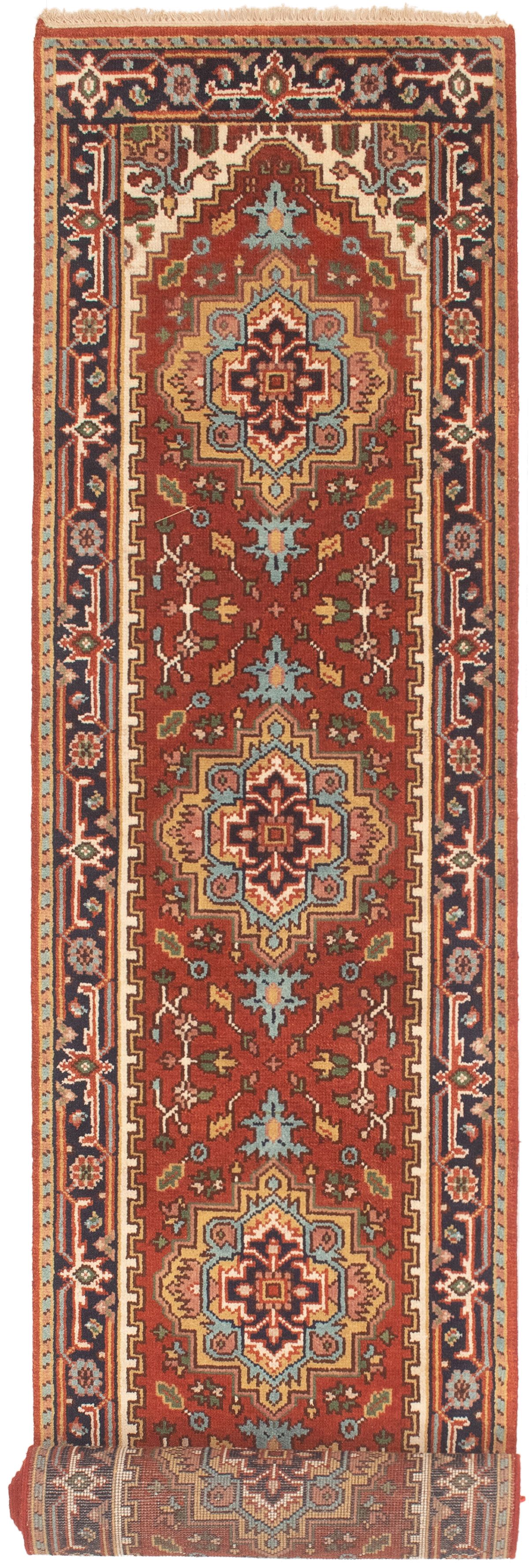 Hand-knotted Serapi Heritage Dark Copper Wool Rug 2'6" x 15'9"  Size: 2'6" x 15'9"  