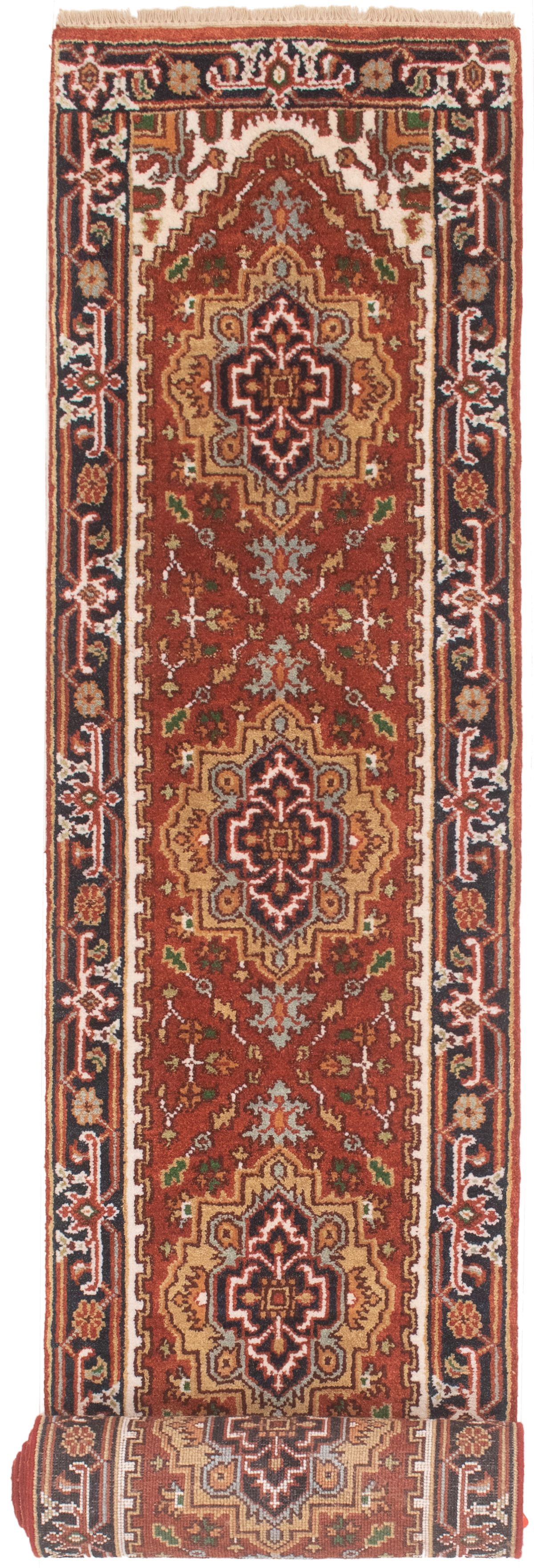 Hand-knotted Serapi Heritage Copper Wool Rug 2'6" x 15'9" Size: 2'6" x 15'9"  