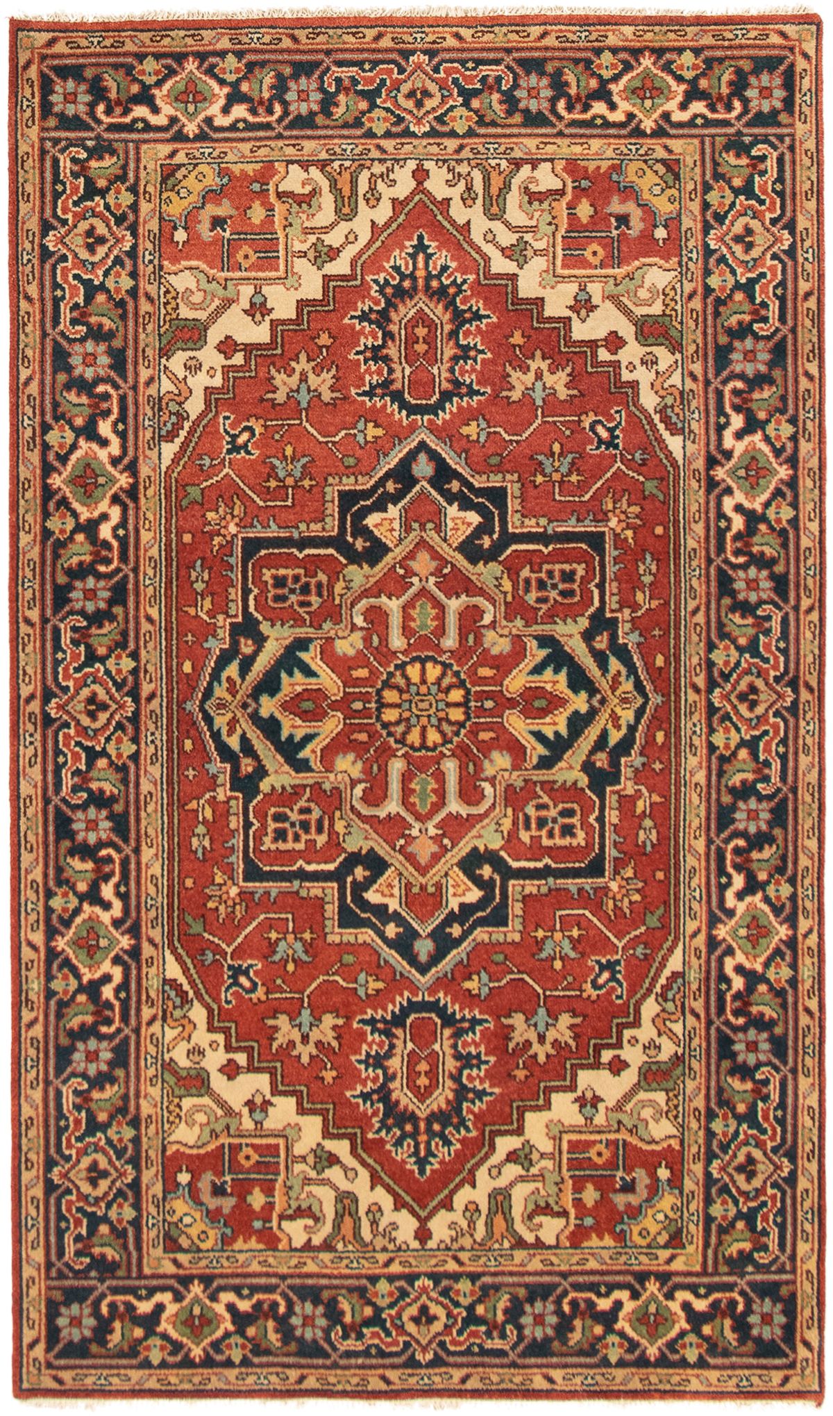 Hand-knotted Serapi Heritage Dark Copper Wool Rug 5'0" x 8'3" Size: 5'0" x 8'3"  