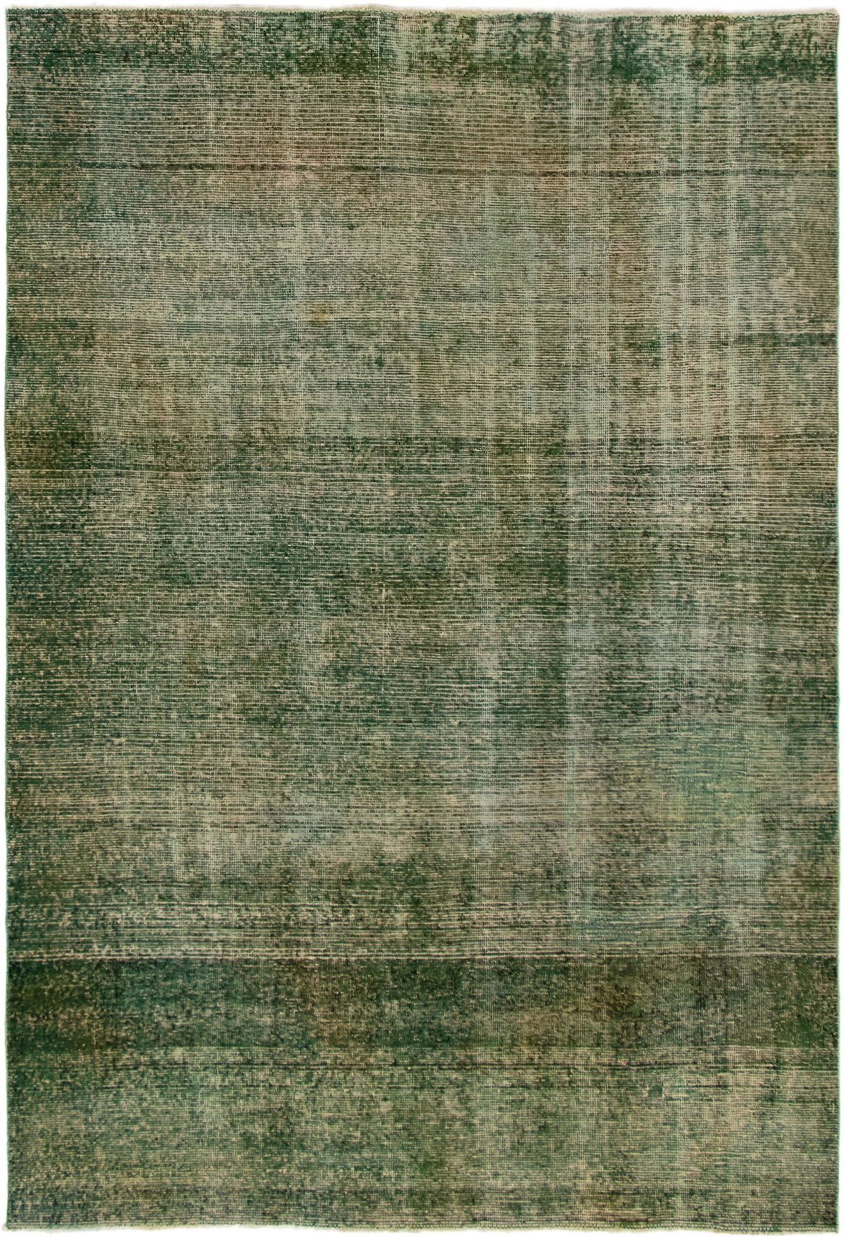 Hand-knotted Color Transition Green Wool Rug 6'7" x 9'8" Size: 6'7" x 9'8"  