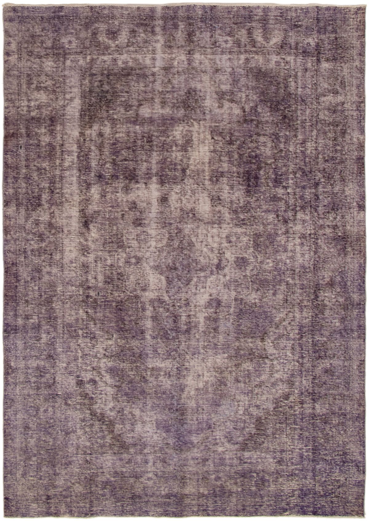 Hand-knotted Color Transition Purple Wool Rug 6'6" x 9'5" Size: 6'6" x 9'5"  