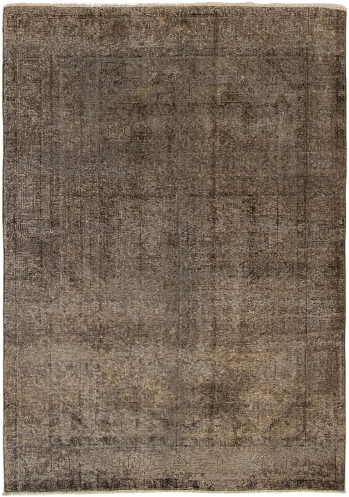 Hand-knotted Color Transition Dark Brown, Khaki Wool Rug 6'9" x 9'7" Size: 6'9" x 9'7"  