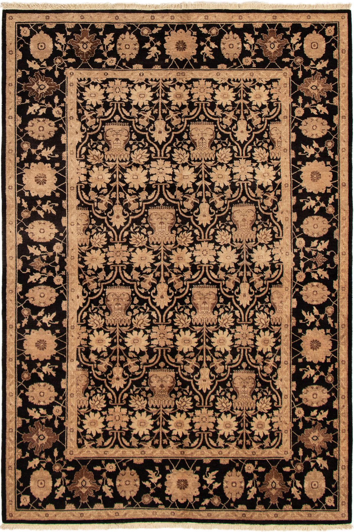 Hand-knotted Peshawar Oushak Black Wool Rug 6'1" x 8'9" Size: 6'1" x 8'9"  