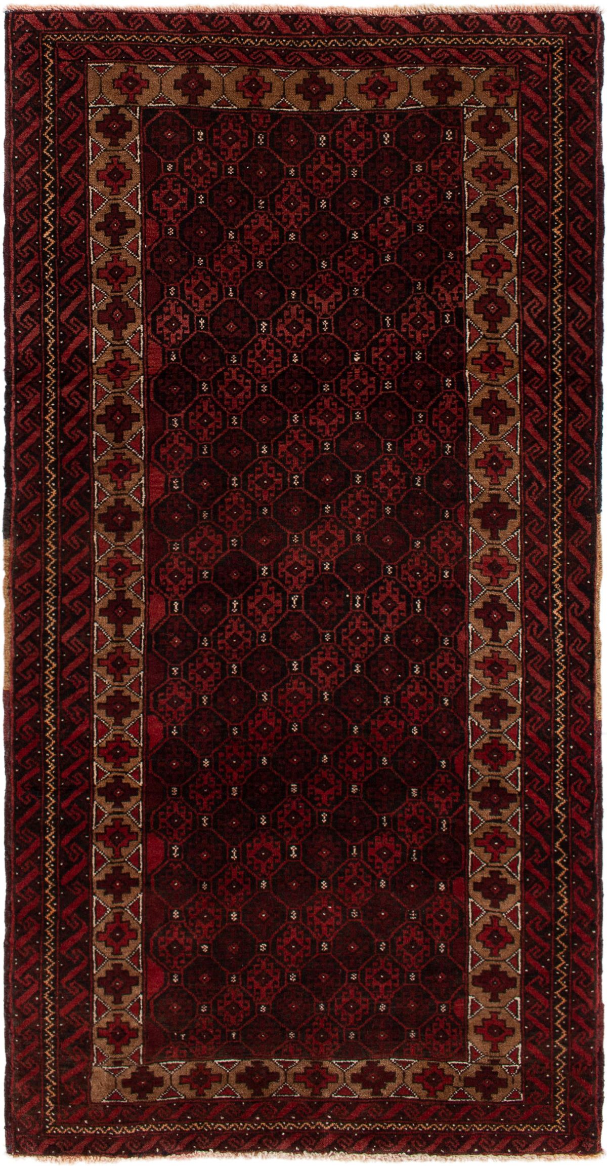 Hand-knotted Finest Baluch  Wool Rug 3'3" x 6'7" Size: 3'3" x 6'7"  
