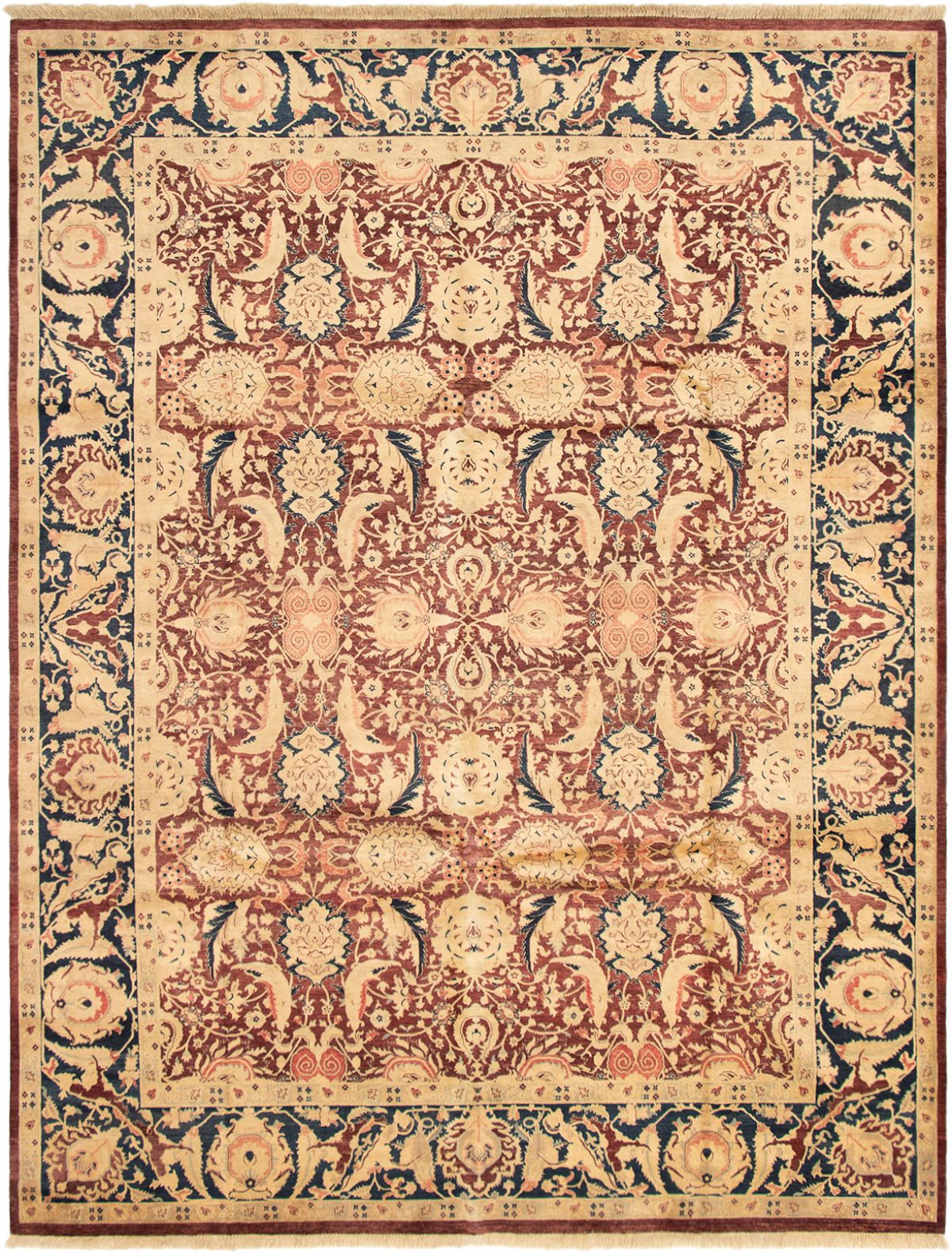 Hand-knotted Pako Persian 18/20 Dark Red Wool Rug 9'1" x 11'10" Size: 9'1" x 11'10"  