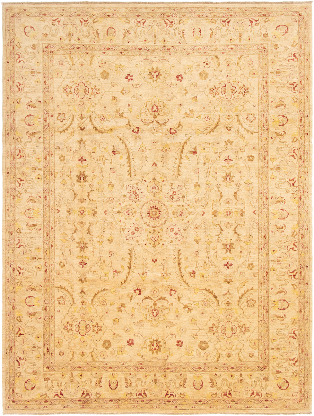 Hand-knotted Chobi Finest Ivory Wool Rug 9'0" x 11'10" Size: 9'0" x 11'10"  