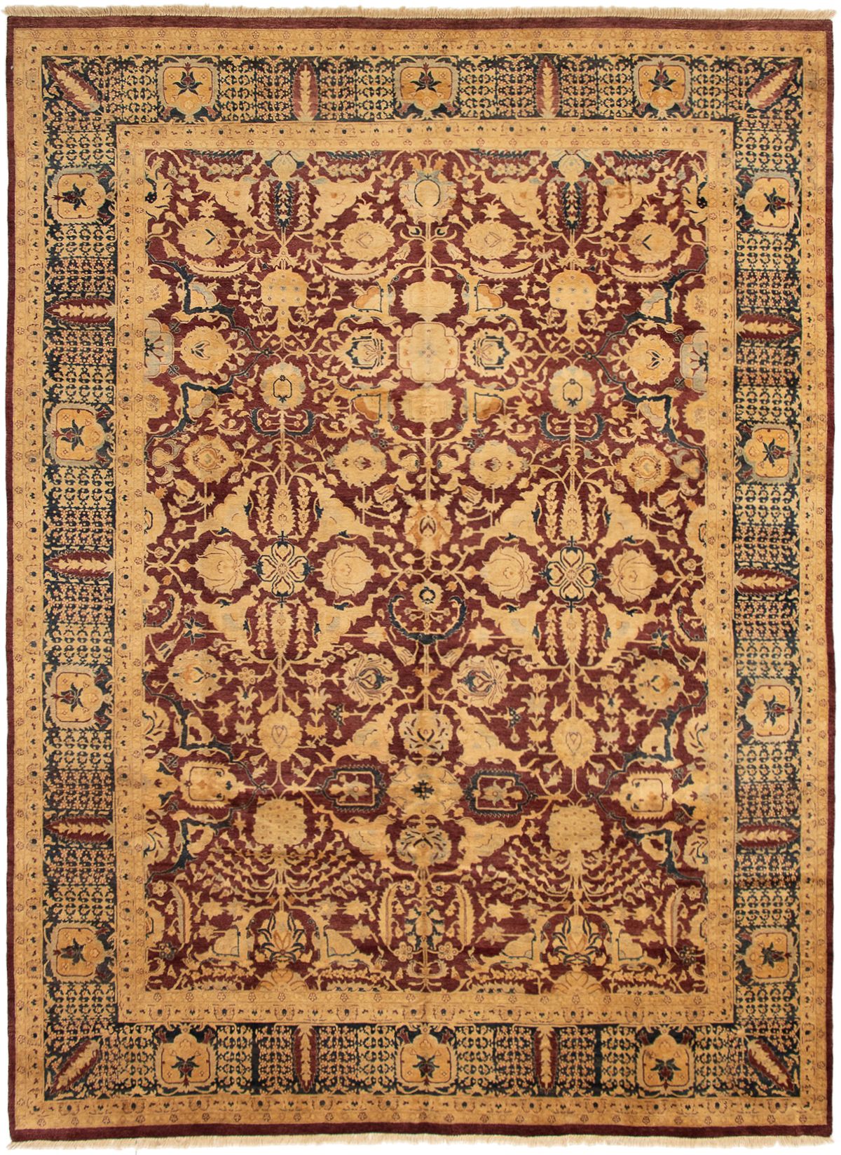 Hand-knotted Pako Persian 18/20 Dark Red Wool Rug 9'2" x 12'5" Size: 9'2" x 12'5"  