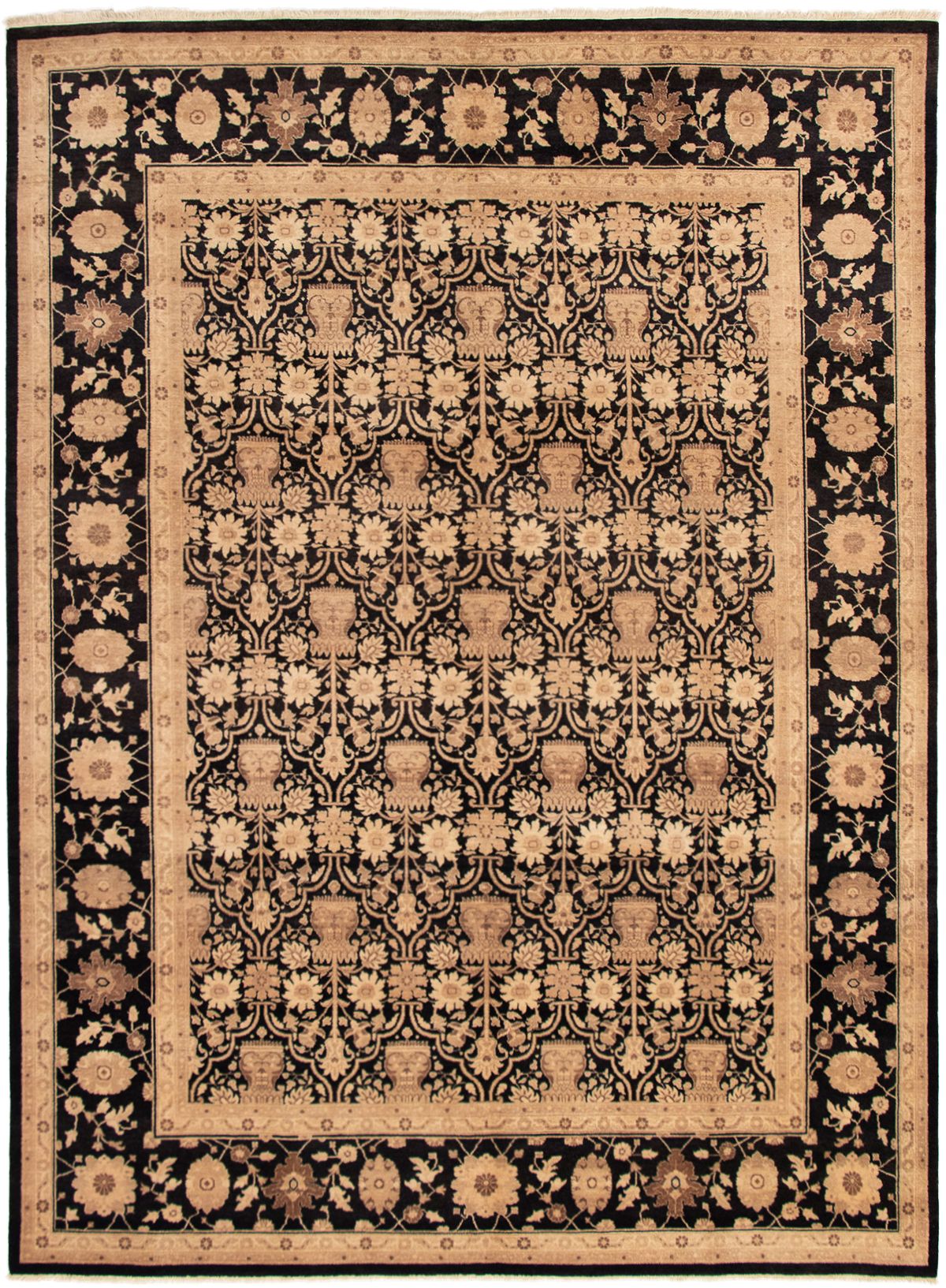 Hand-knotted Peshawar Oushak Black Wool Rug 9'0" x 12'0" Size: 9'0" x 12'0"  