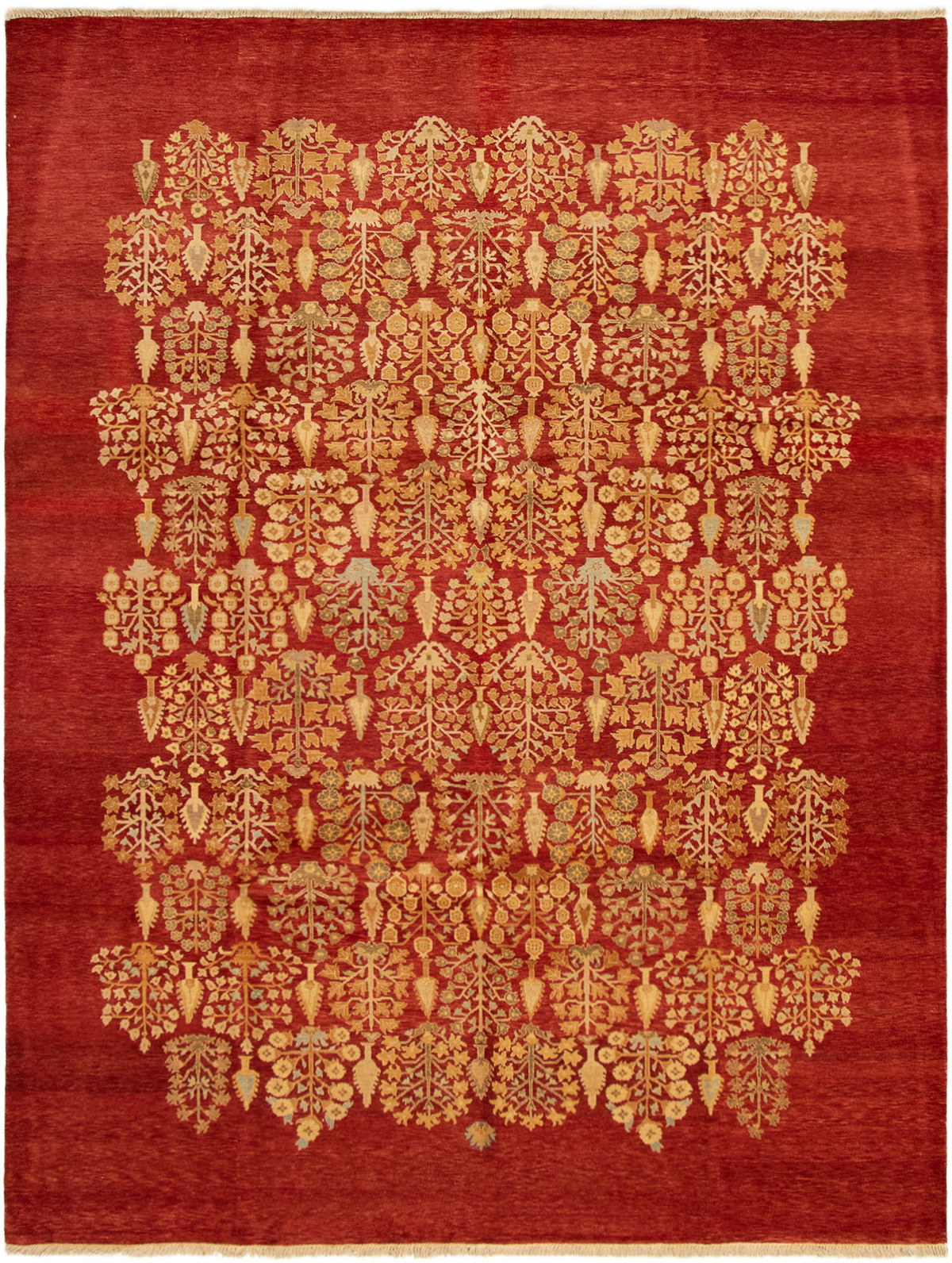 Hand-knotted Pako Persian 18/20 Red Wool Rug 9'1" x 11'10"  Size: 9'1" x 11'10"  