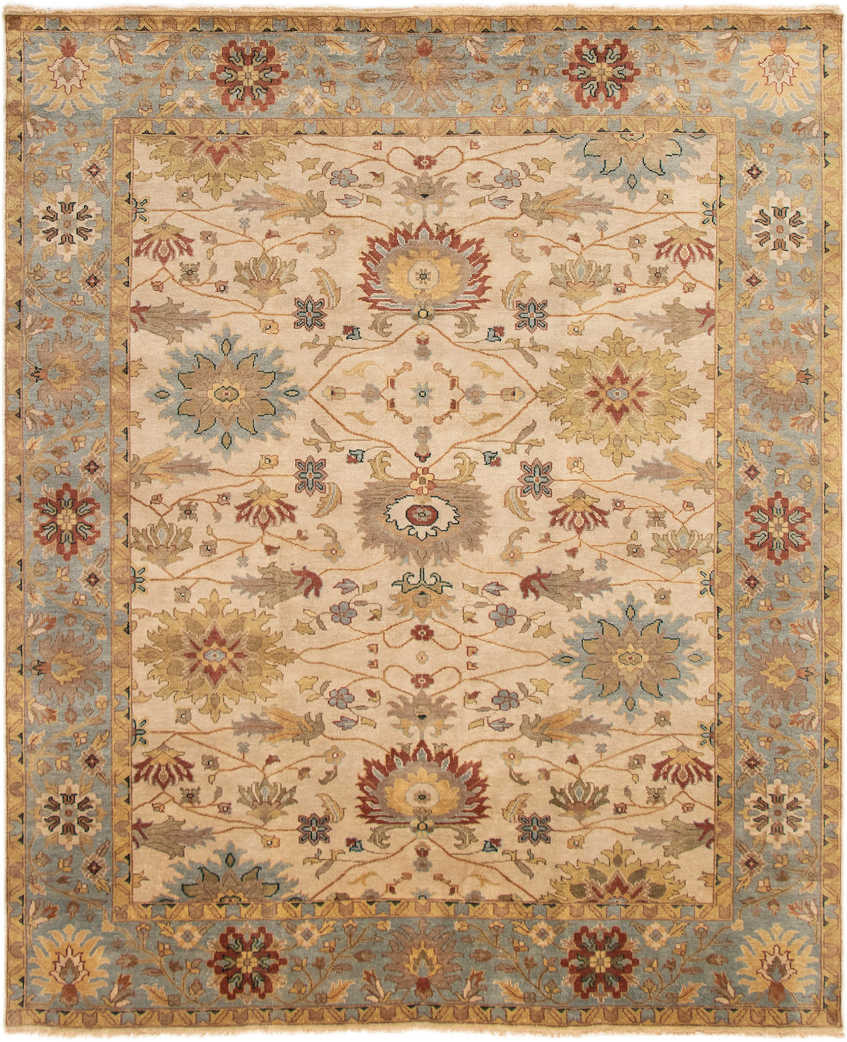 Hand-knotted Jules Serapi Ivory Wool Rug 8'1" x 9'10"  Size: 8'1" x 9'10"  