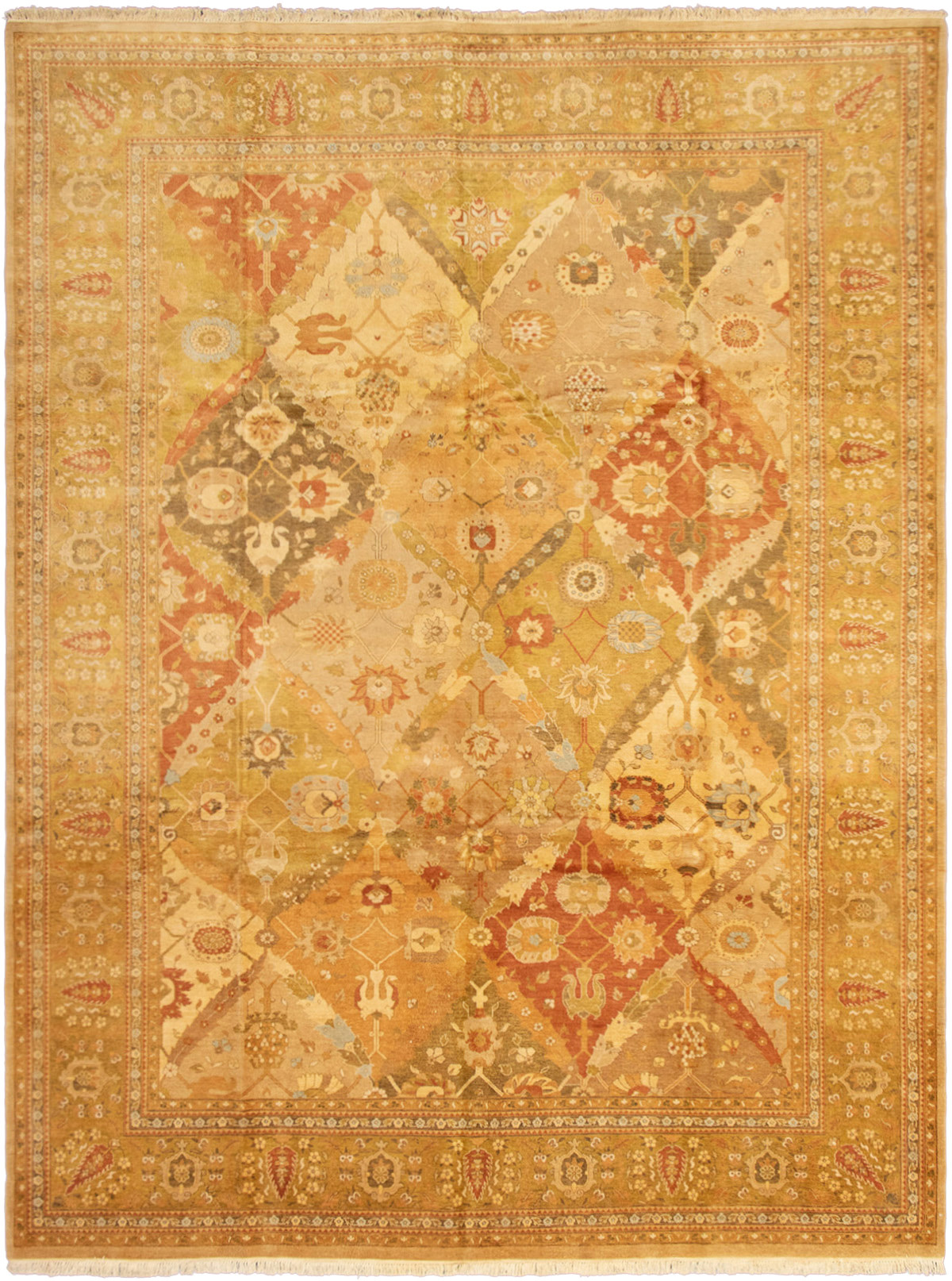 Hand-knotted Peshawar Oushak Light Brown Wool Rug 10'2" x 13'6" Size: 10'2" x 13'6"  