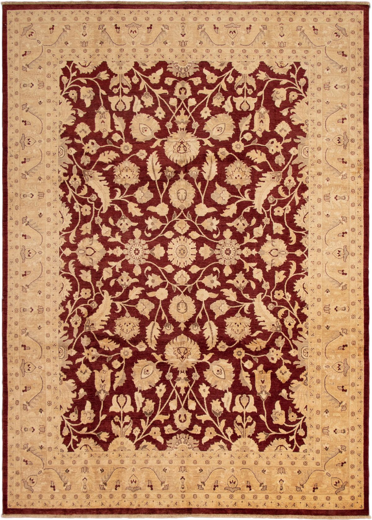 Hand-knotted Chobi Finest Dark Red Wool Rug 10'0" x 13'10" Size: 10'0" x 13'10"  