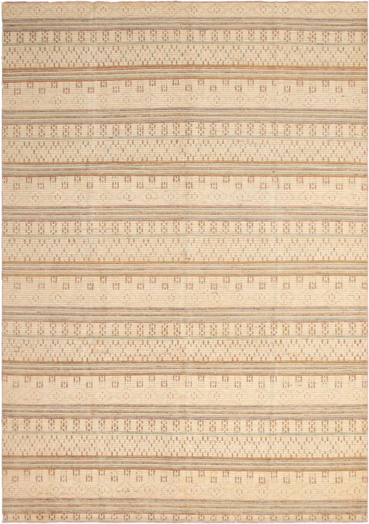 Hand-knotted Finest Ziegler Chobi Ivory Wool Rug 9'10" x 14'0" Size: 9'10" x 14'0"  
