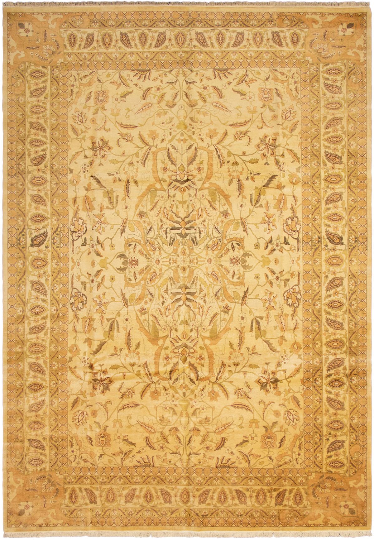 Hand-knotted Pako Persian 18/20 Cream Wool Rug 10'0" x 14'3" Size: 10'0" x 14'3"  