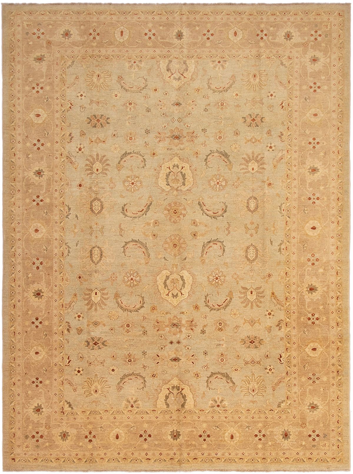 Hand-knotted Chobi Finest Light Grey Wool Rug 10'1" x 13'7" Size: 10'1" x 13'7"  