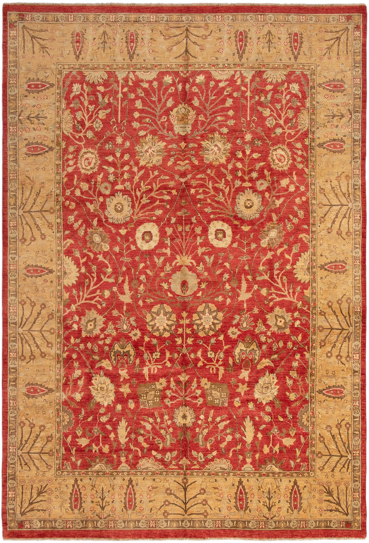 Hand-knotted Chobi Finest Red Wool Rug 9'8" x 14'3" Size: 9'8" x 14'3"  