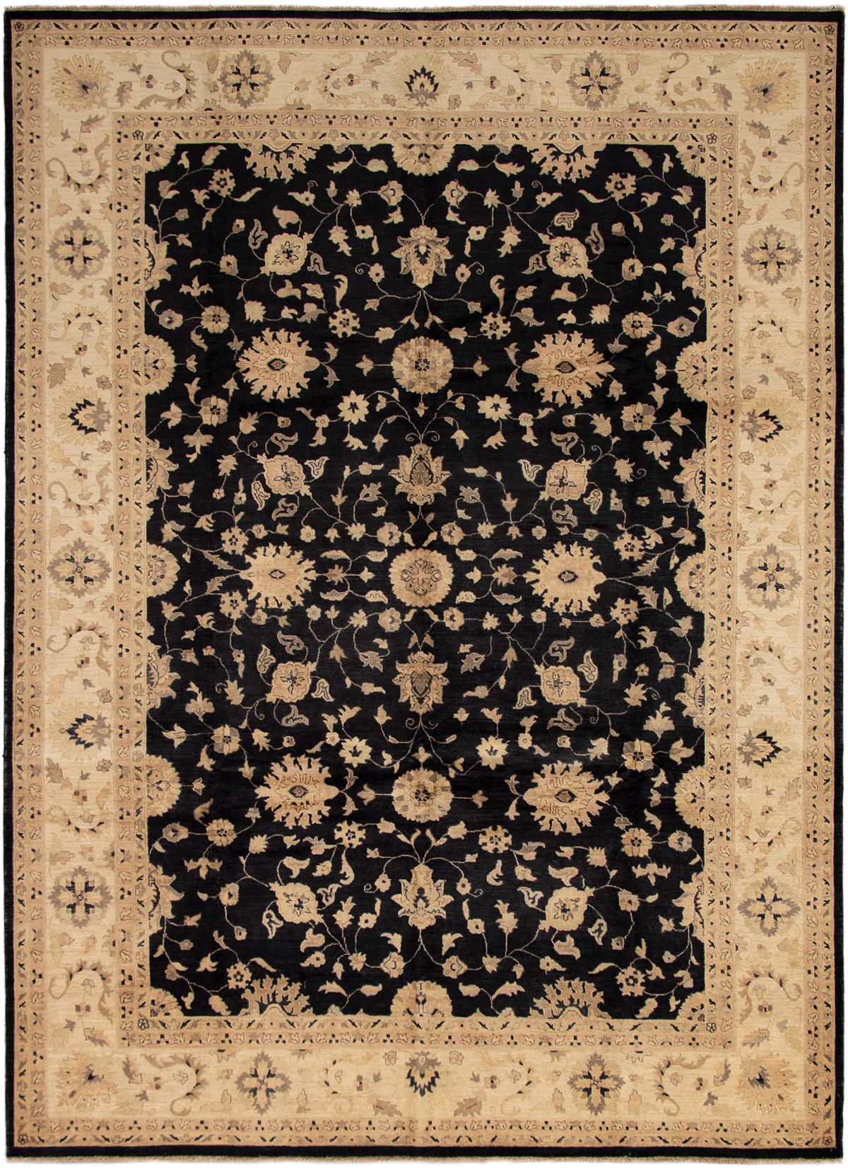 Hand-knotted Chobi Finest Black Wool Rug 10'0" x 13'9" Size: 10'0" x 13'9"  
