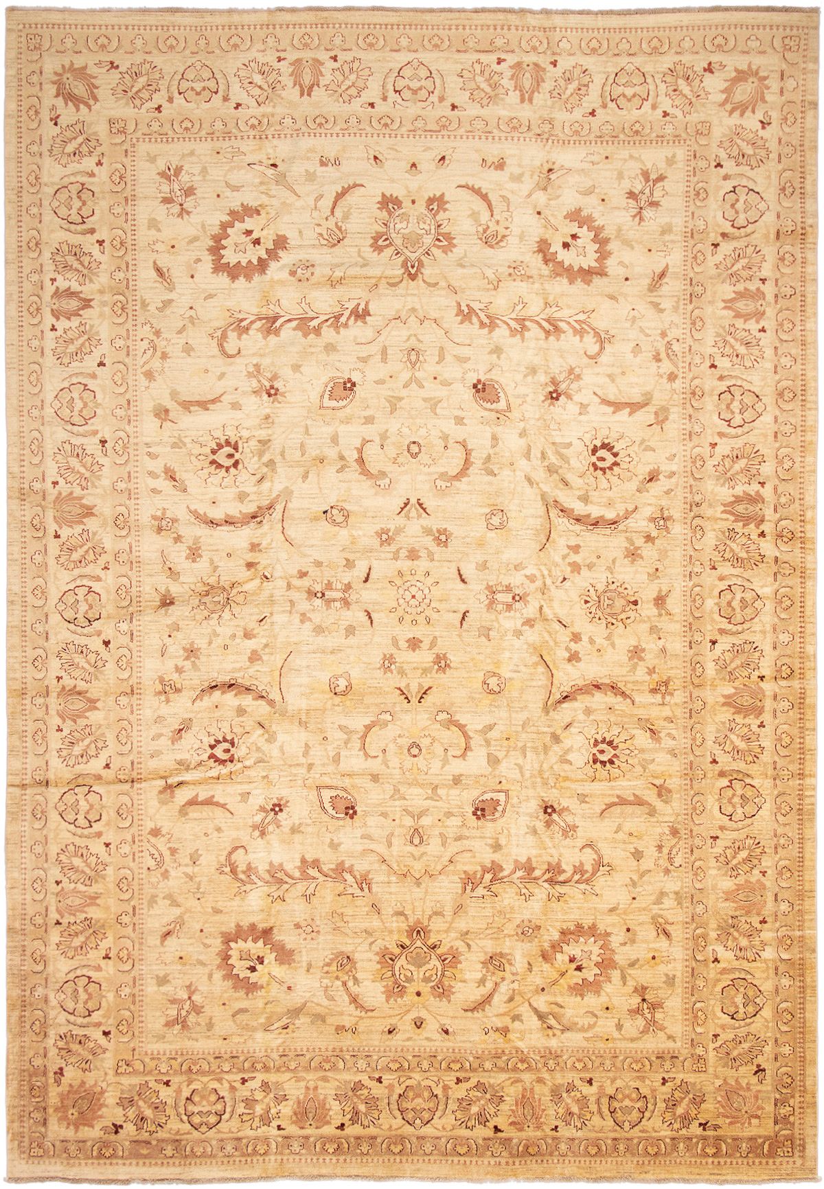 Hand-knotted Chobi Finest Cream Wool Rug 12'0" x 17'7" Size: 12'0" x 17'7"  