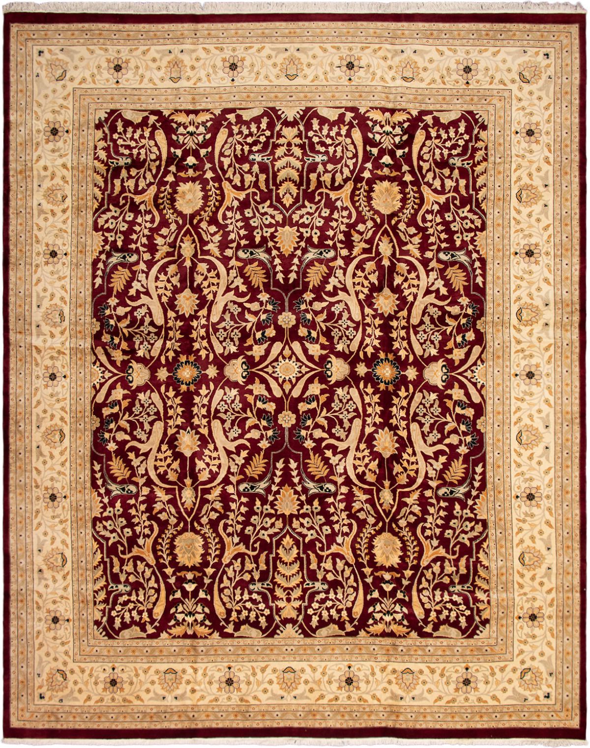 Hand-knotted Pako Persian 18/20 Dark Burgundy Wool Rug 12'1" x 14'10" Size: 12'1" x 14'10"  