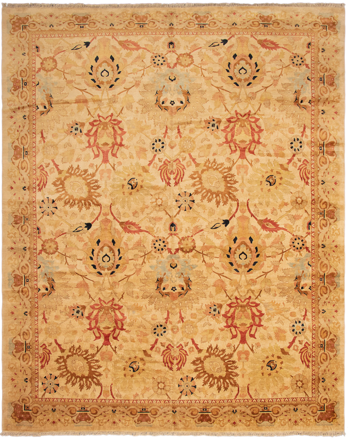 Hand-knotted Pako Persian 18/20 Ivory Wool Rug 12'0" x 15'1" Size: 12'0" x 15'1"  