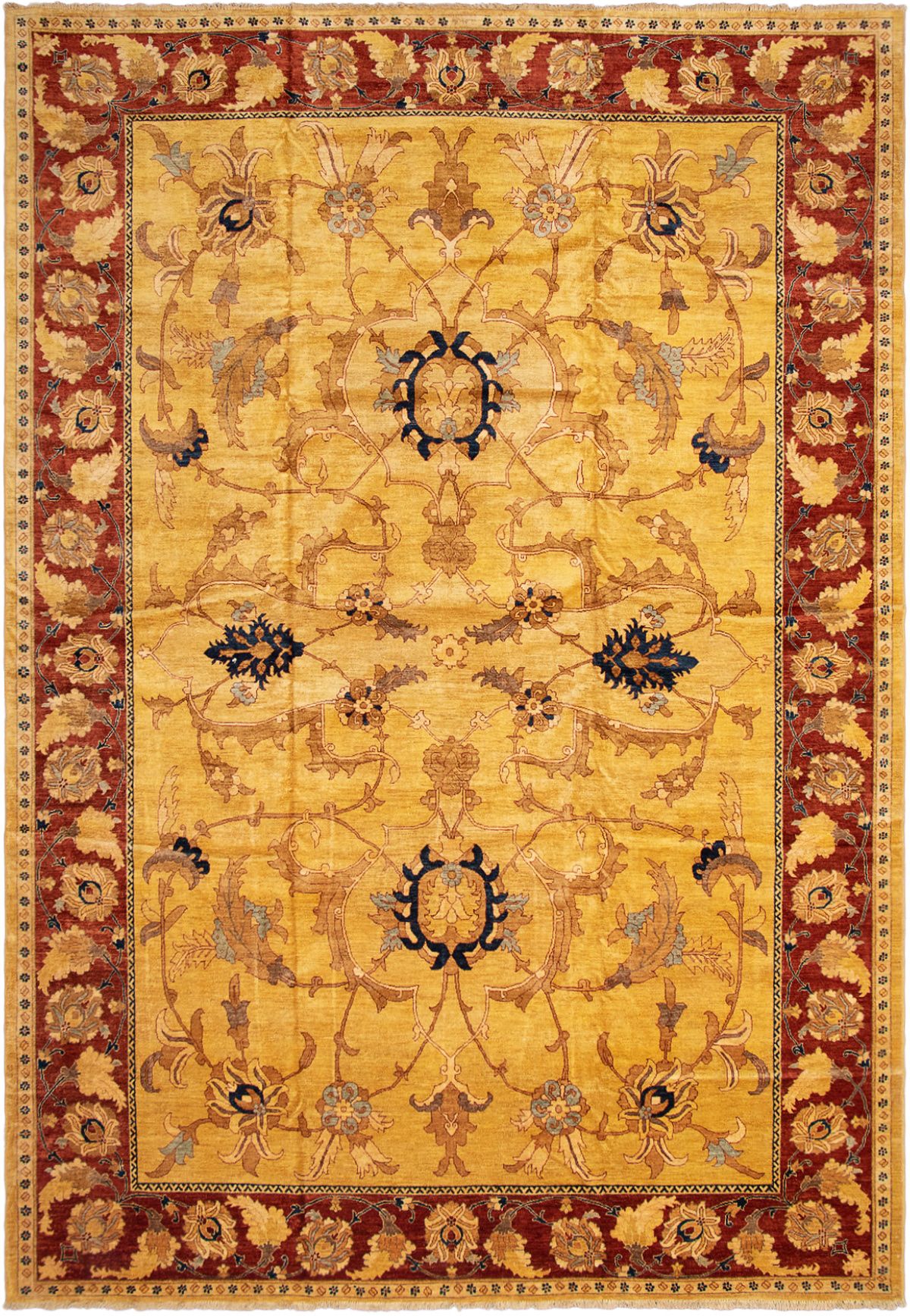 Hand-knotted Chobi Finest Light Gold Wool Rug 12'5" x 17'10" Size: 12'5" x 17'10"  