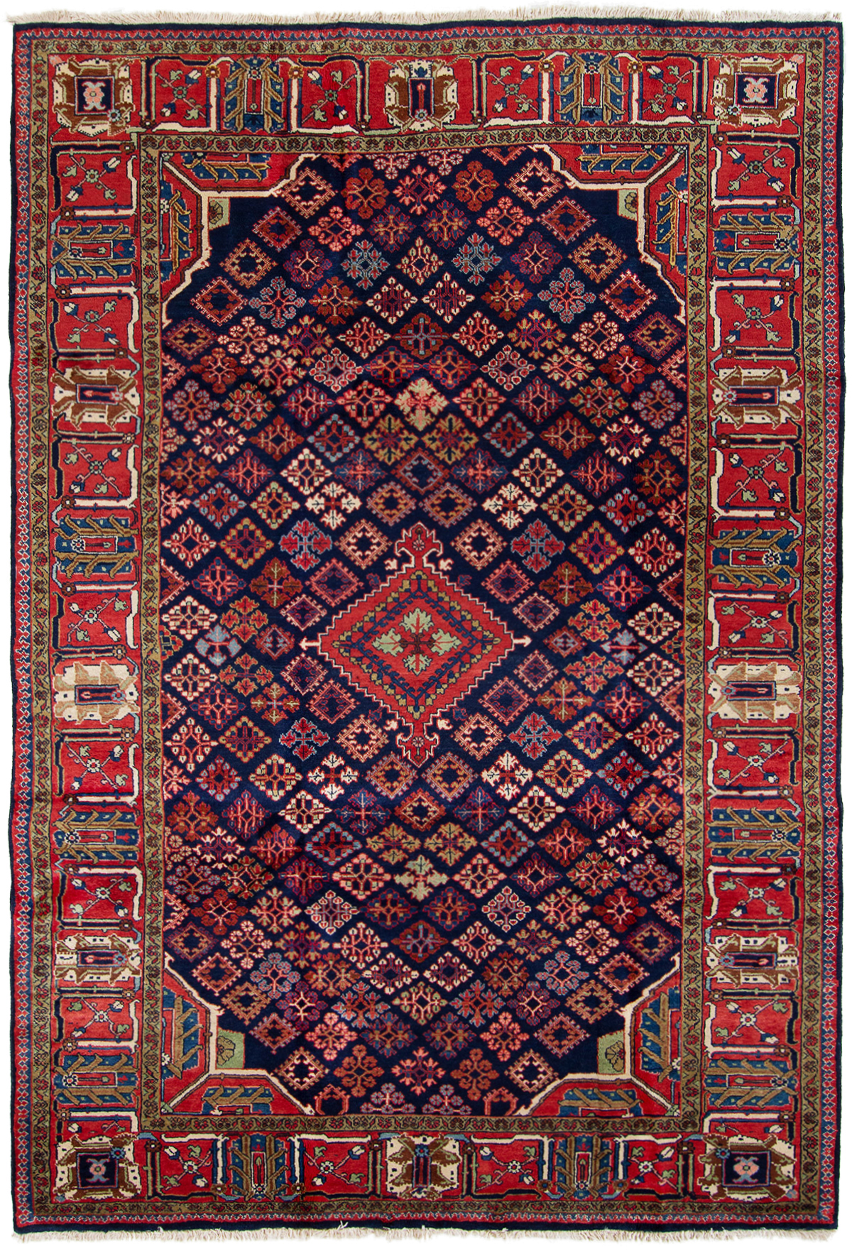 Hand-knotted Mahal  Wool Rug 6'10" x 10'0" Size: 6'10" x 10'0"  