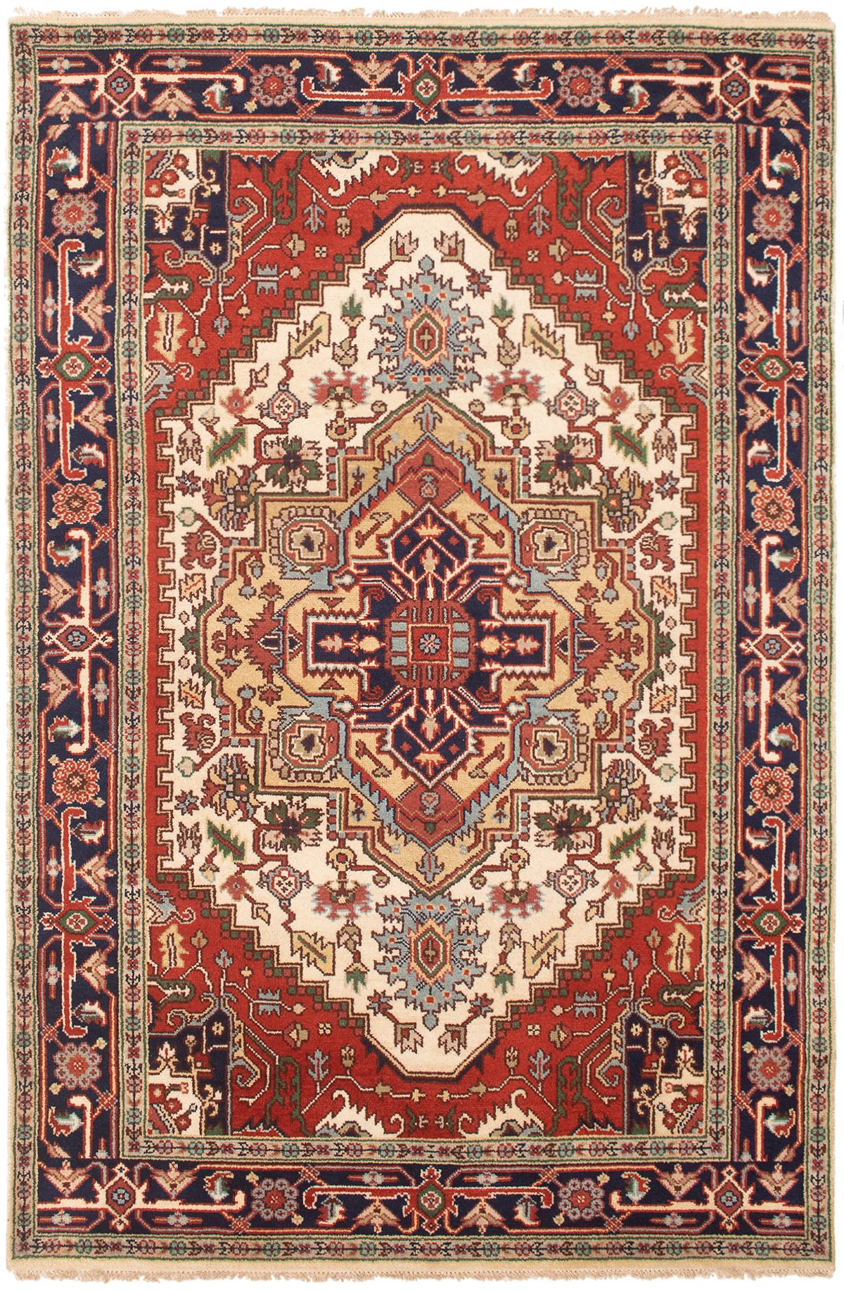 Hand-knotted Serapi Heritage Copper, Ivory Wool Rug 6'0" x 9'1" Size: 6'0" x 9'1"  