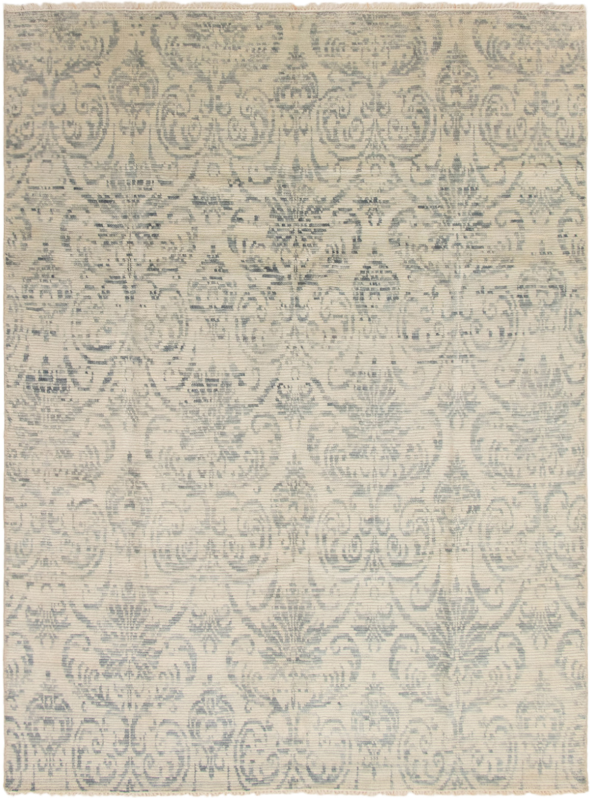 Hand-knotted Finest Ushak Cream Wool Rug 7'9" x 10'3" Size: 7'9" x 10'3"  