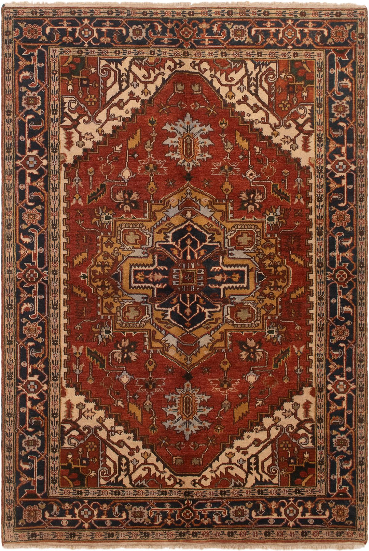 Hand-knotted Serapi Heritage Dark Copper Wool Rug 6'0" x 8'8" Size: 6'0" x 8'8"  