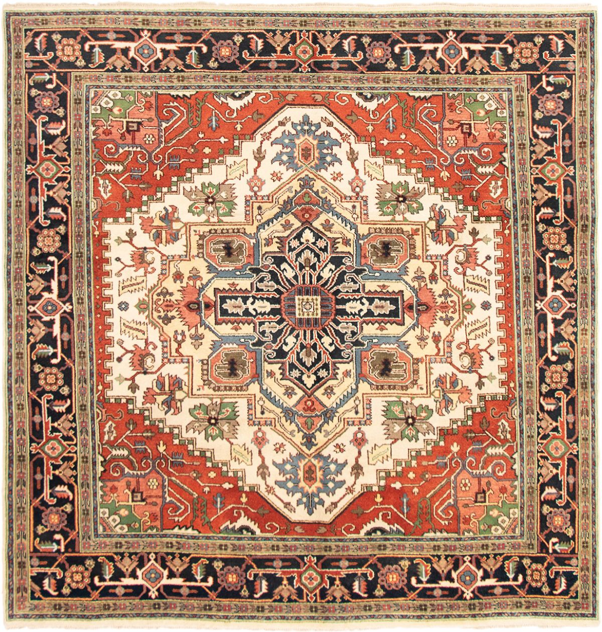 Hand-knotted Serapi Heritage Cream Wool Rug 9'9" x 10'0" Size: 9'9" x 10'0"  