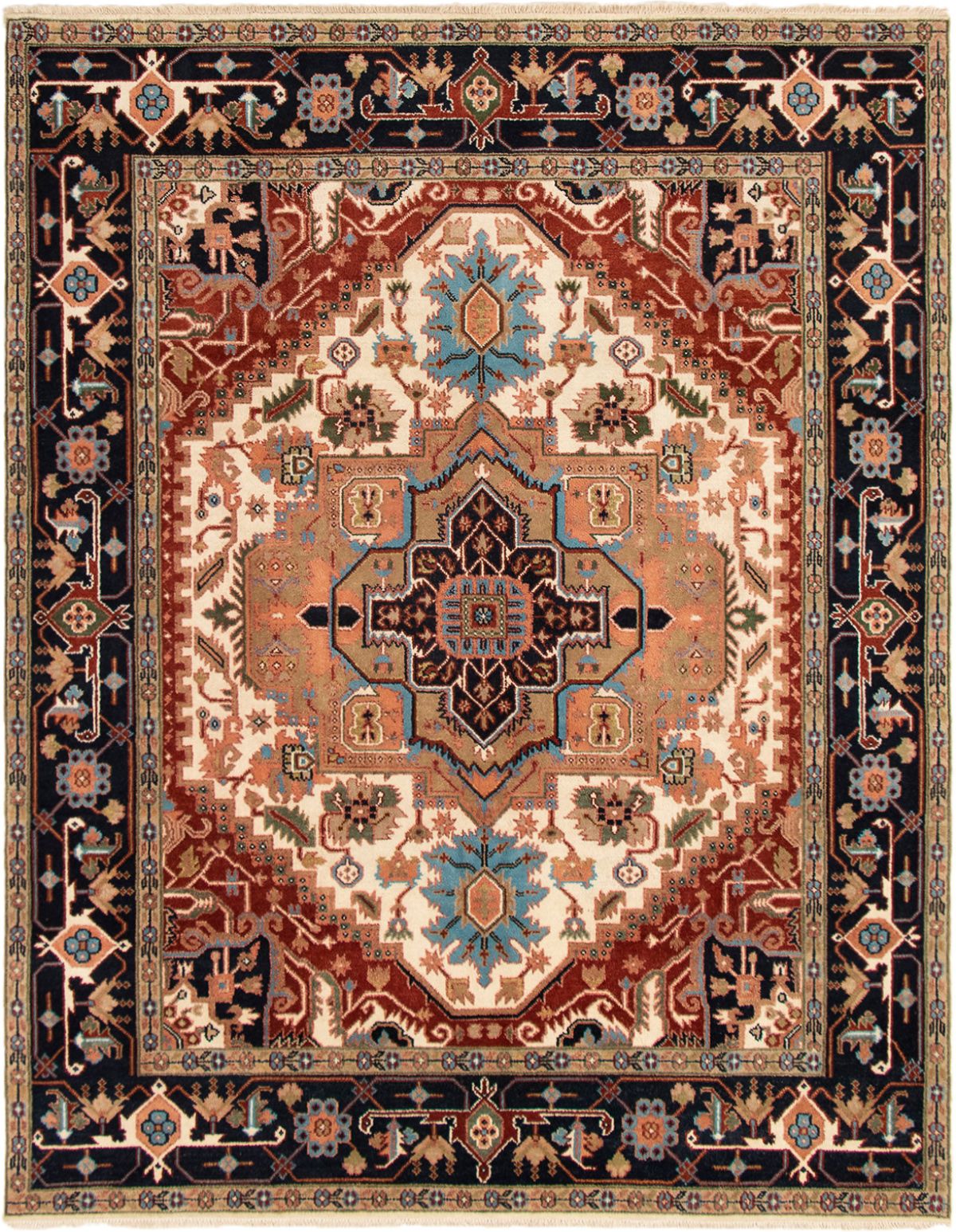 Hand-knotted Serapi Heritage Cream Wool Rug 8'0" x 10'2"  Size: 8'0" x 10'2"  