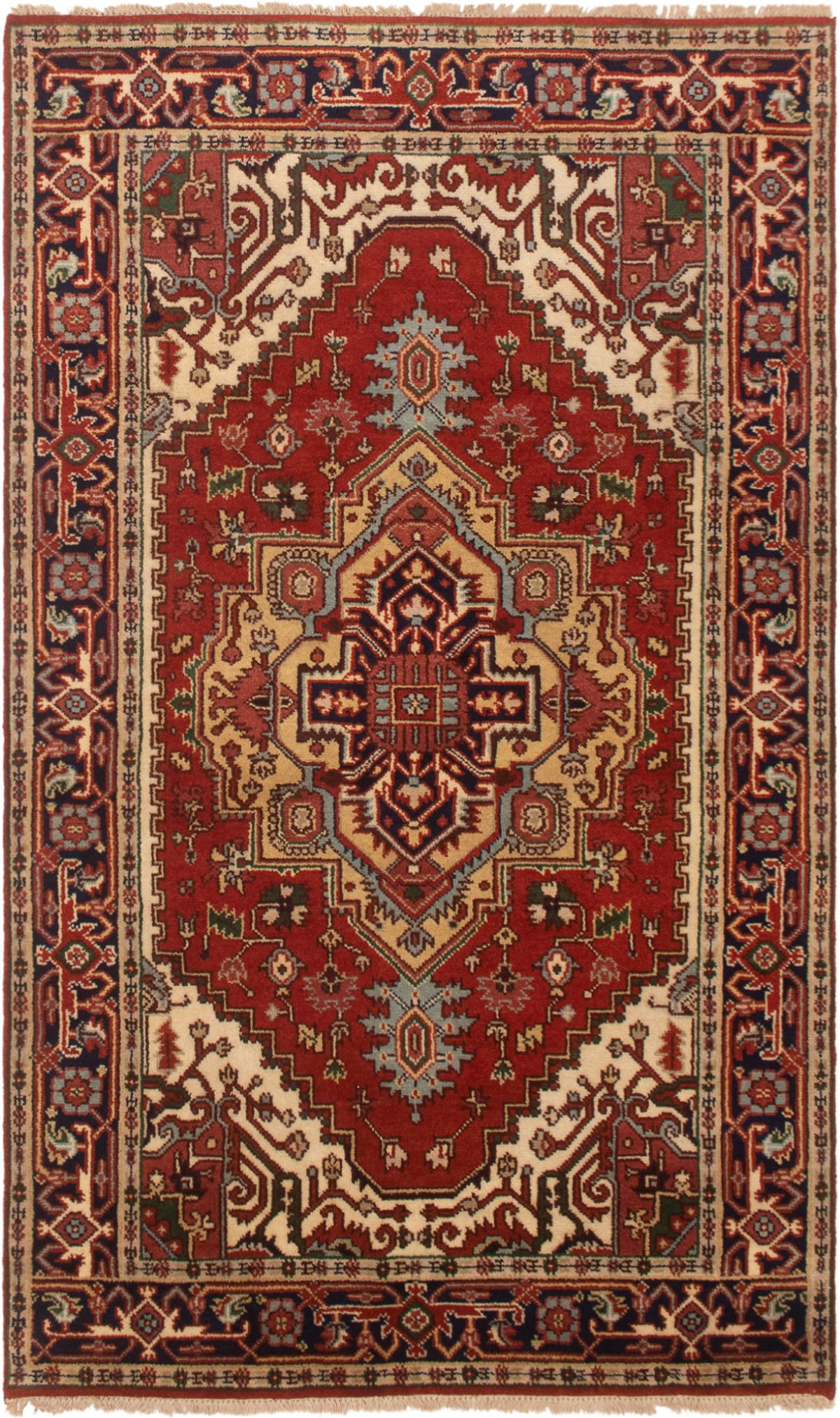 Hand-knotted Serapi Heritage Dark Copper Wool Rug 4'10" x 8'0"  Size: 4'10" x 8'0"  