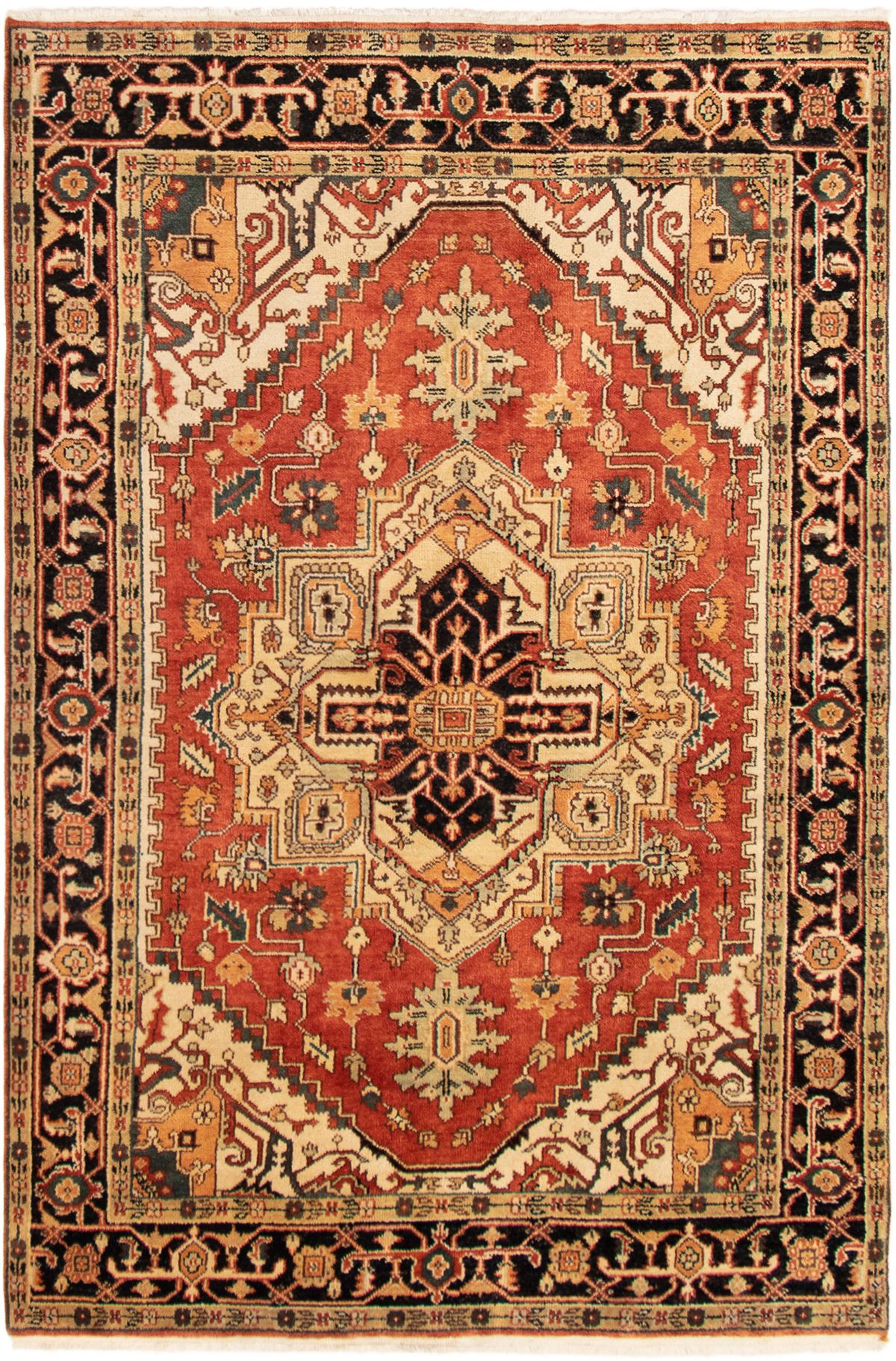 Hand-knotted Serapi Heritage Dark Copper Wool Rug 6'0" x 9'0" (27) Size: 6'0" x 9'0"  