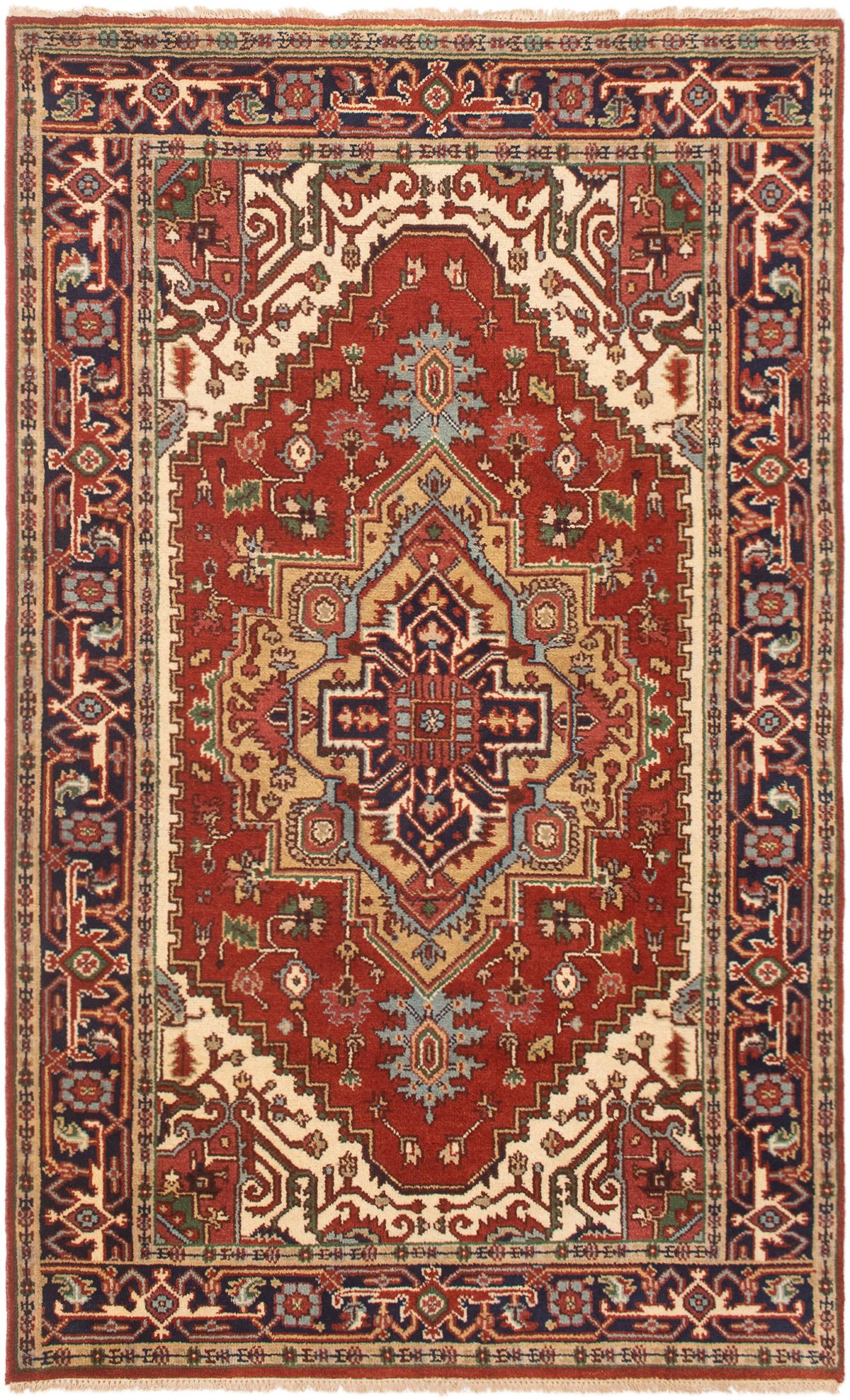 Hand-knotted Serapi Heritage Dark Copper Wool Rug 4'11" x 8'1"  Size: 4'11" x 8'1"  