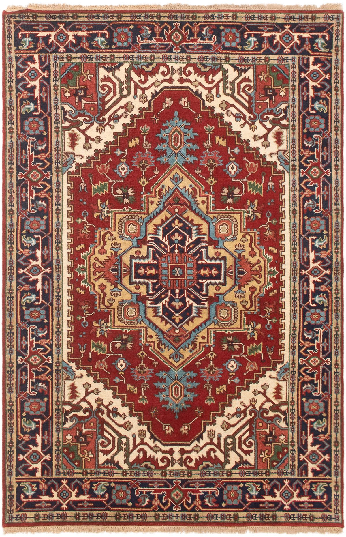 Hand-knotted Serapi Heritage Dark Copper Wool Rug 4'11" x 7'8" Size: 4'11" x 7'8"  