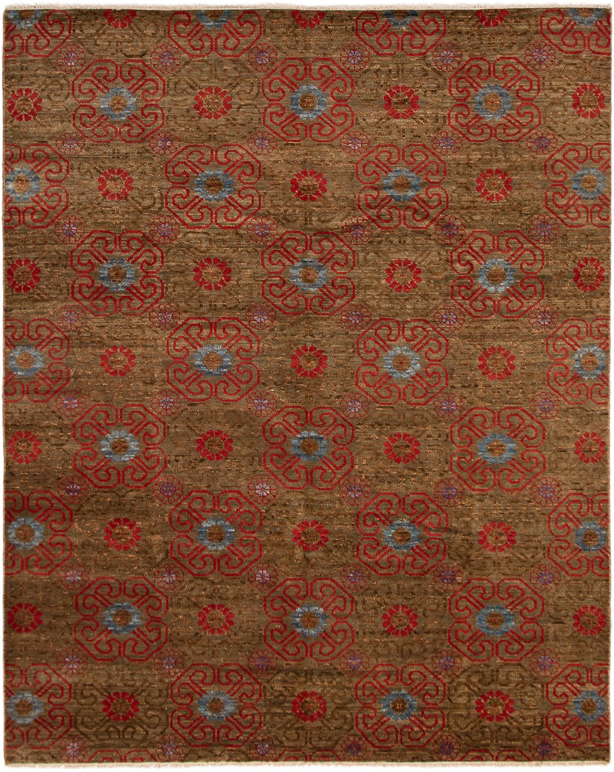 Hand-knotted Finest Ushak Brown Wool Rug 8'0" x 10'0" Size: 8'0" x 10'0"  