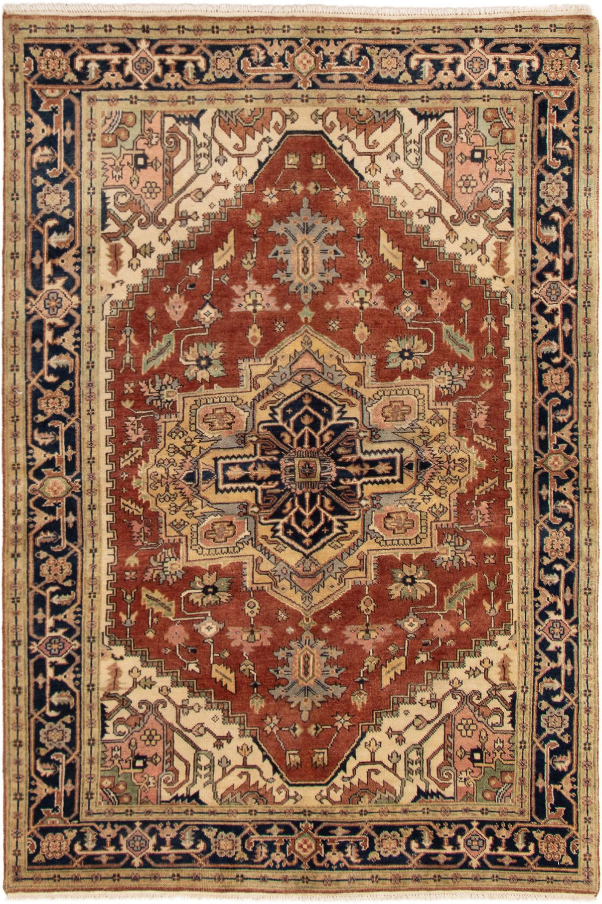 Hand-knotted Serapi Heritage Dark Copper Wool Rug 6'0" x 9'0" (28) Size: 6'0" x 9'0"  