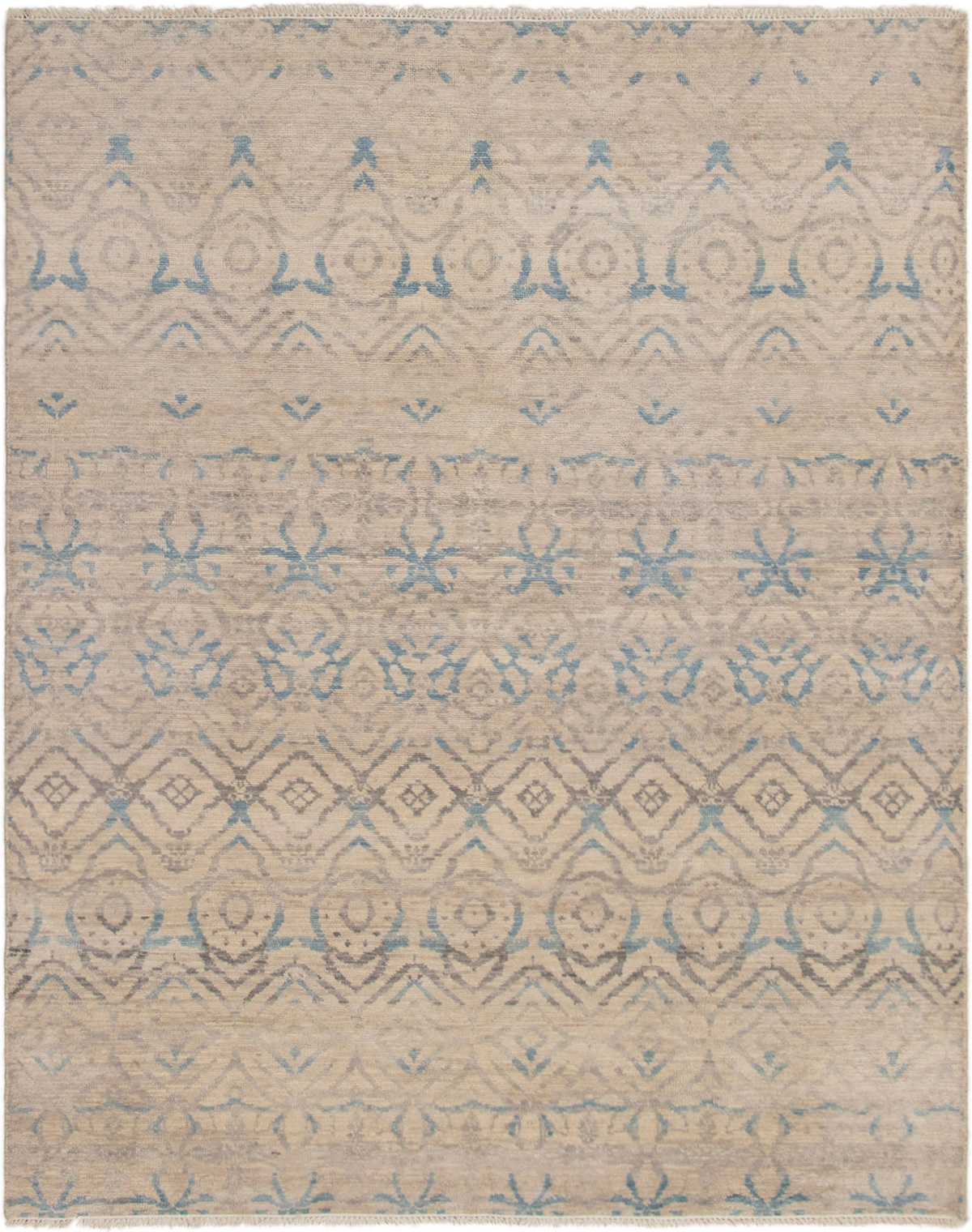 Hand-knotted Finest Ushak Light Khaki Wool Rug 7'8" x 9'9" Size: 7'8" x 9'9"  