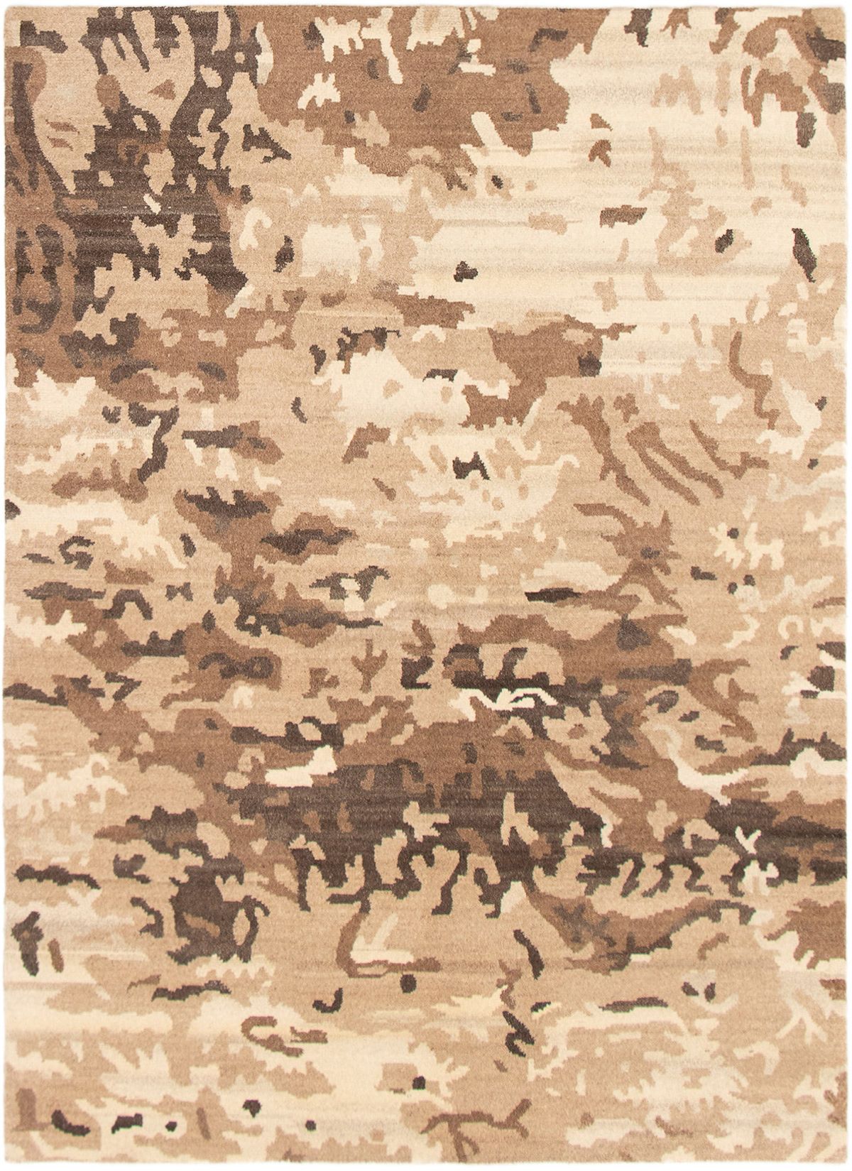 Hand-knotted Eternity Tan Wool Rug 5'0" x 8'0" Size: 5'0" x 8'0"  