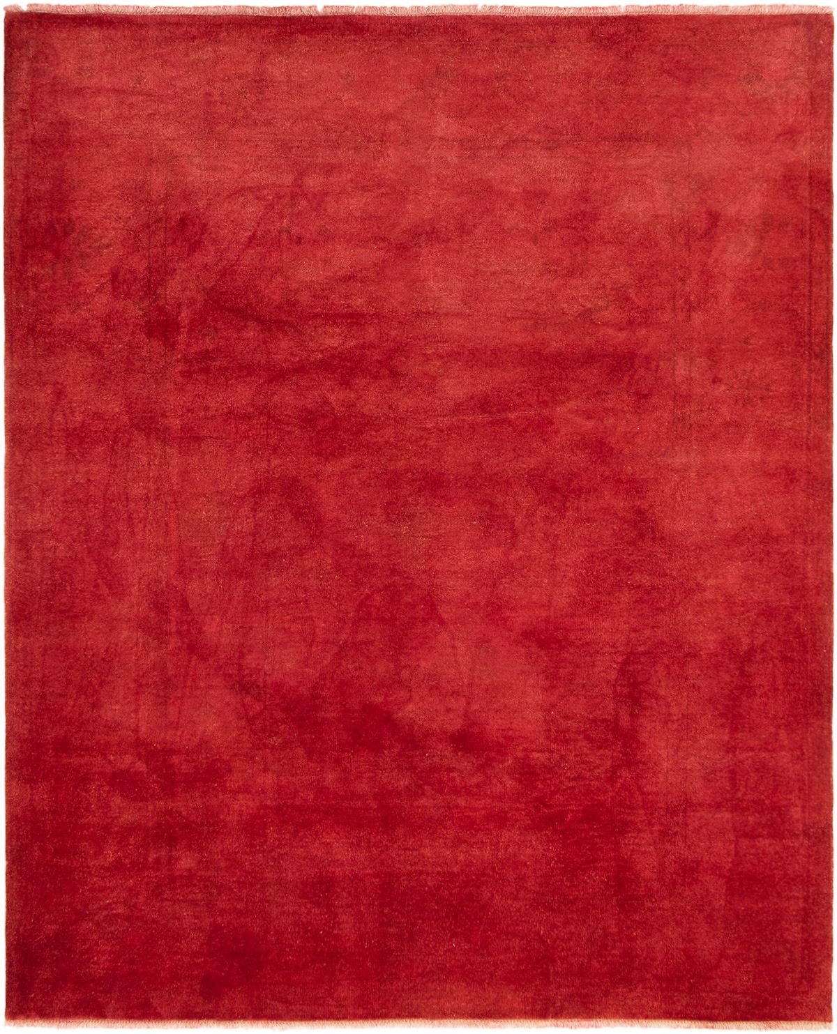 Hand-knotted Color transition Dark Coral,  Wool Rug 8'2" x 10'0" Size: 8'2" x 10'0"  