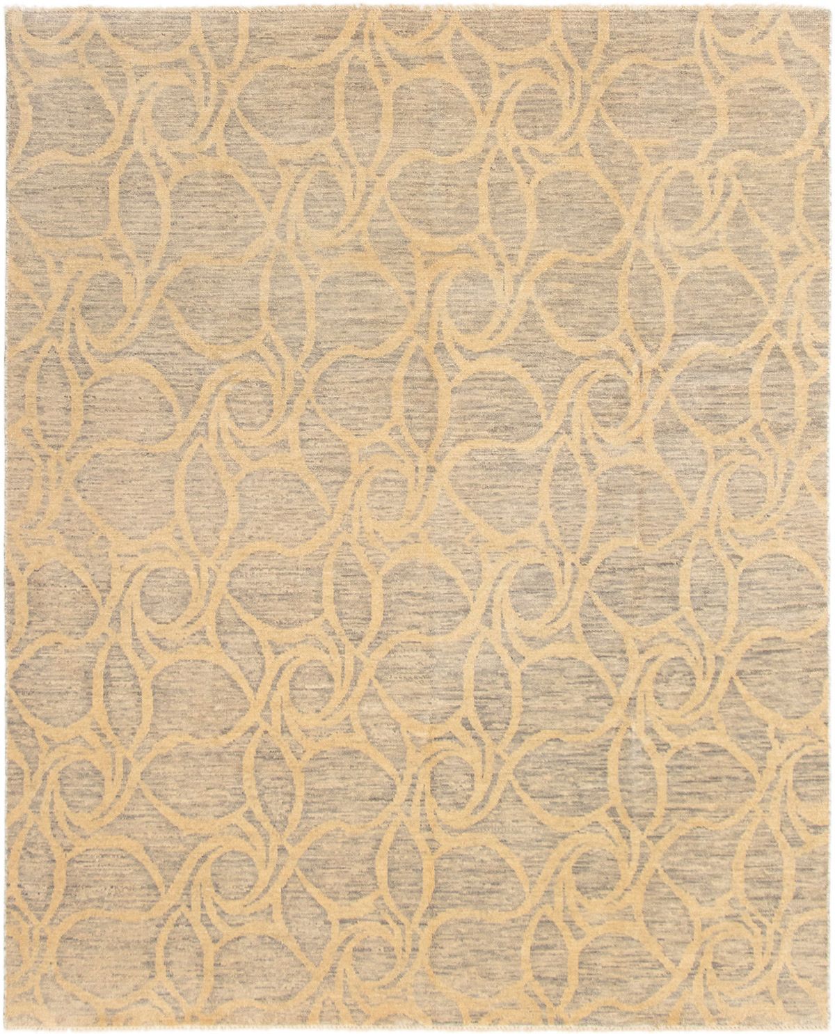 Hand-knotted Finest Ushak Grey Wool Rug 8'0" x 9'9"  Size: 8'0" x 9'9"  