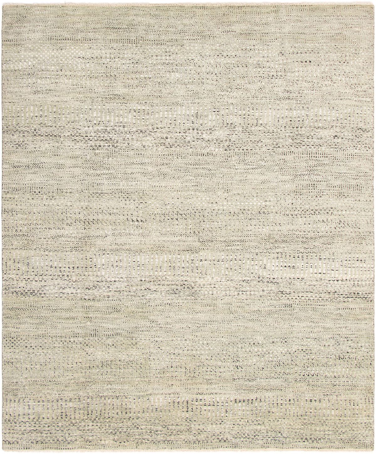 Hand-knotted Finest Ushak Light Green Wool Rug 9'0" x 10'9" Size: 9'0" x 10'9"  