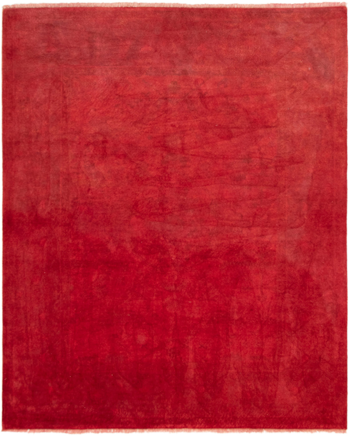 Hand-knotted Color transition Red Wool Rug 8'0" x 9'9" Size: 8'0" x 9'9"  