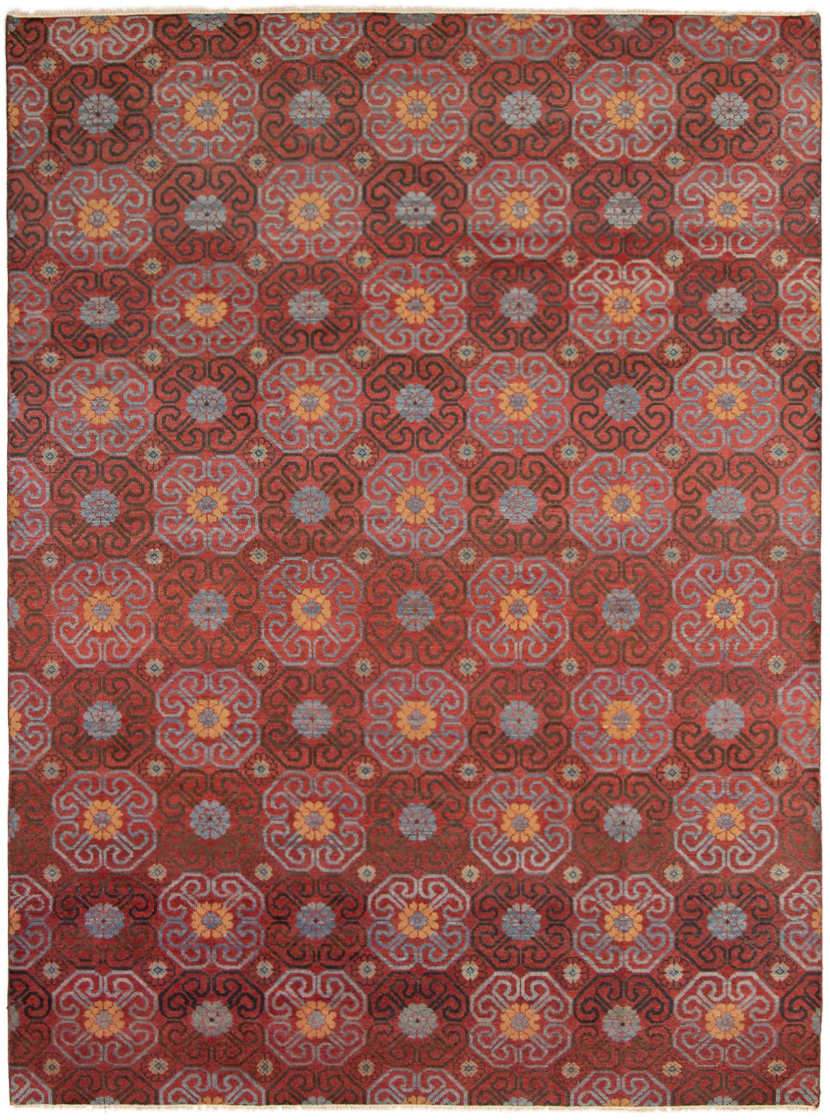 Hand-knotted Finest Ushak Red Wool Rug 8'9" x 11'10" Size: 8'9" x 11'10"  