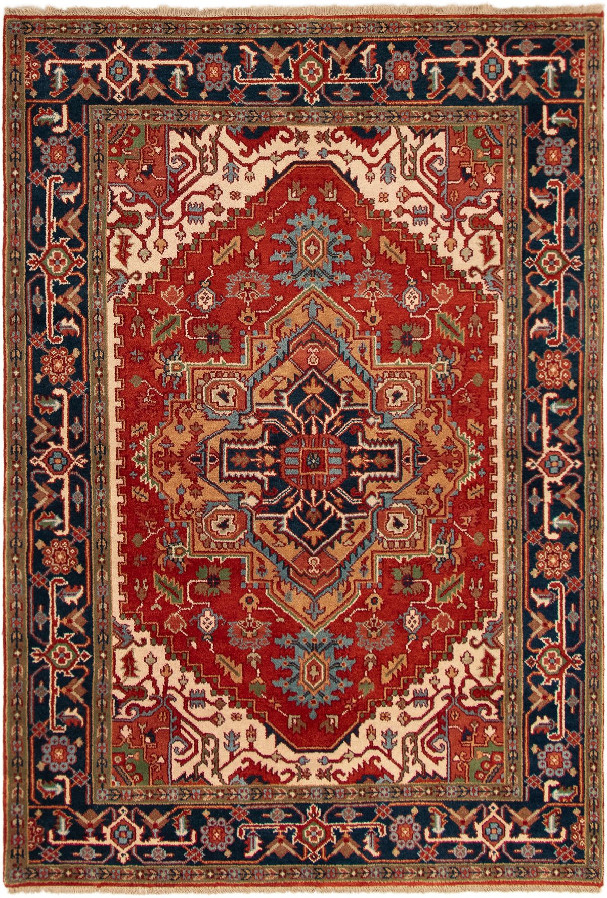Hand-knotted Serapi Heritage Dark Copper Wool Rug 6'0" x 8'10"  Size: 6'0" x 8'10"  